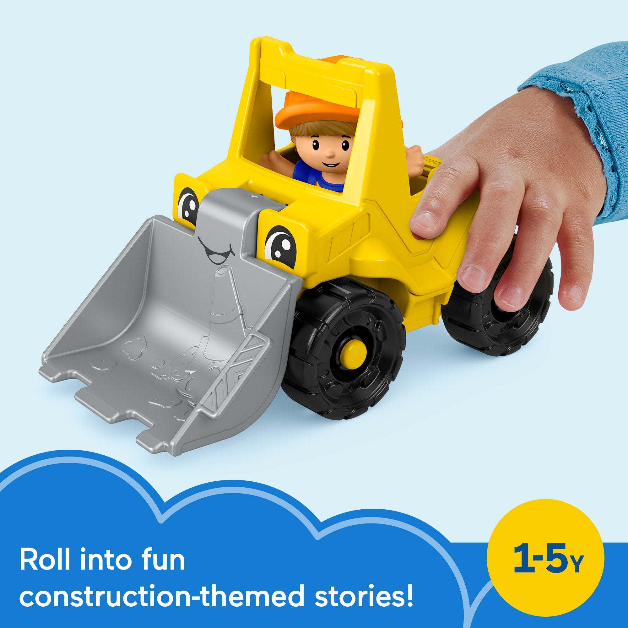 Fisher-Price Little People Bulldozer Construction Toy & Figure Set For Toddlers. 2 Pieces - Image 2