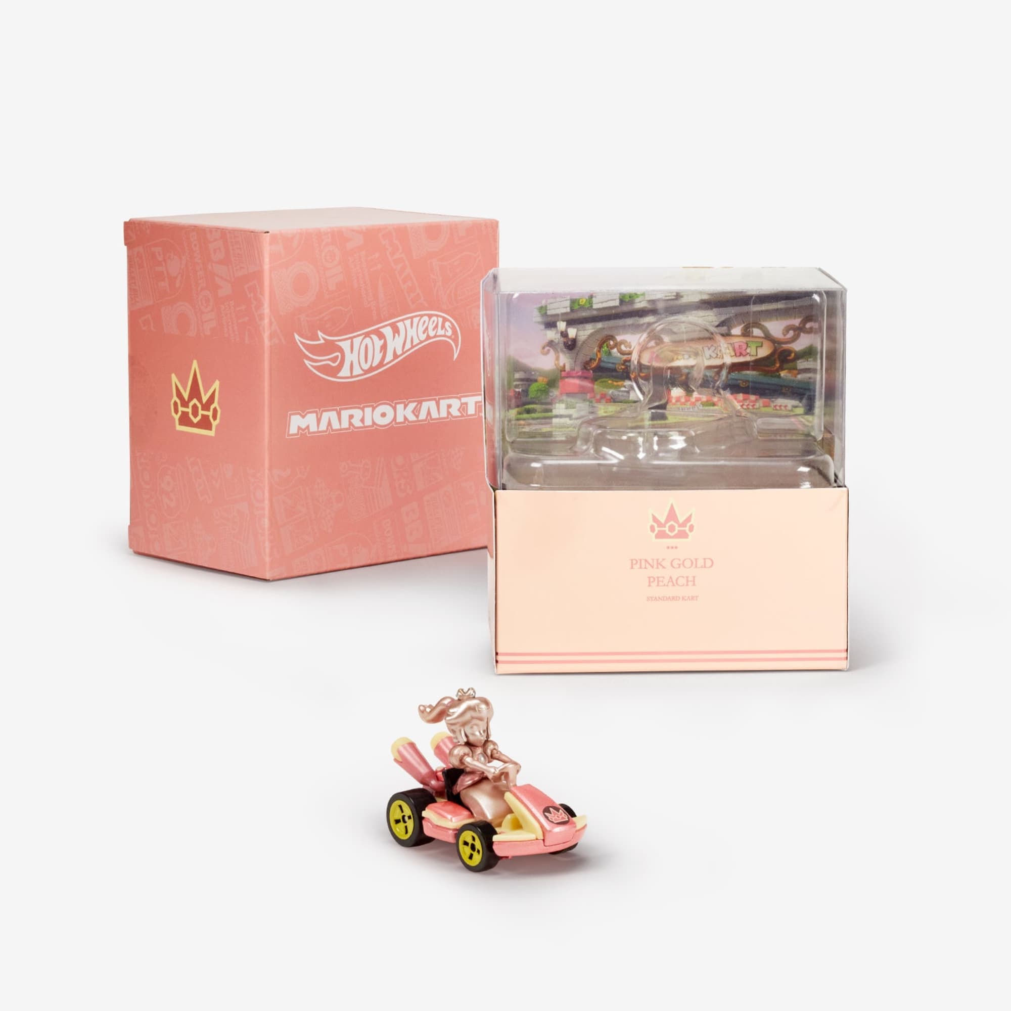 Hot Wheels Mario Kart Pink Gold Peach Collectible Vehicle - Image 2