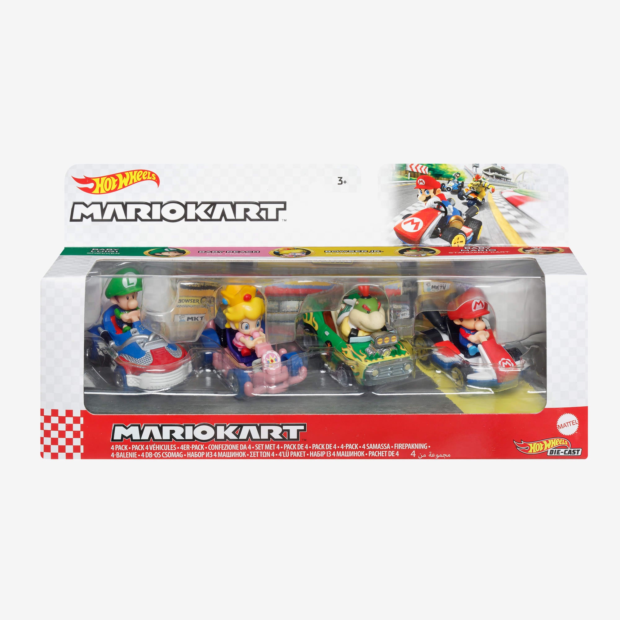 HOT WHEELS MARIOKART. 4 Pack with 1 Exclusive Kart - Image 3