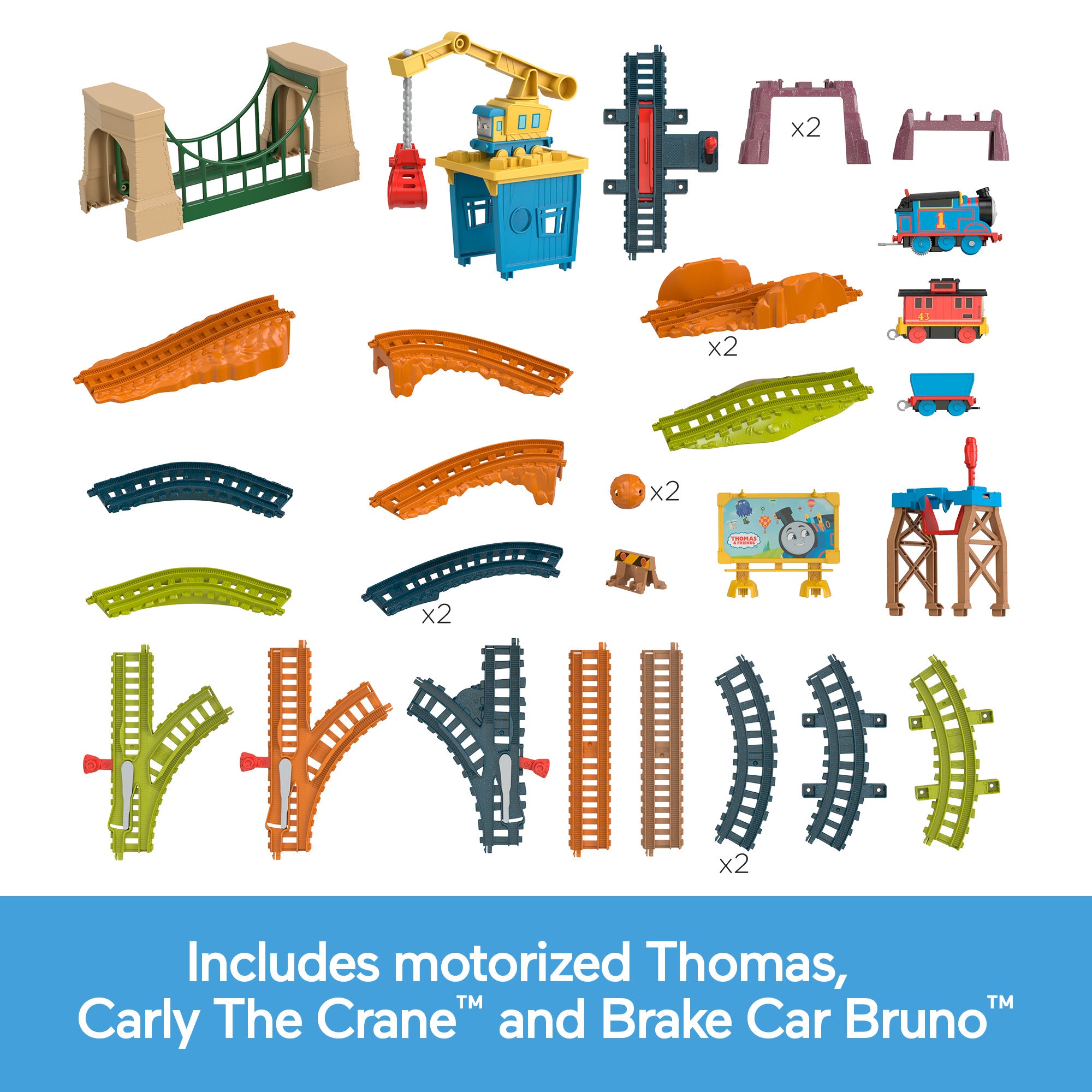 Thomas & Friends Adventures With Thomas & Brake Car Bruno Motorized Toy Train & Track Set For Kids - Image 5