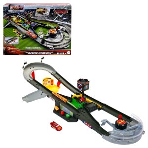 Disney And Pixar Cars Piston Cup Action Speedway Playset. 1:55 Scale Track Set With Toy Car