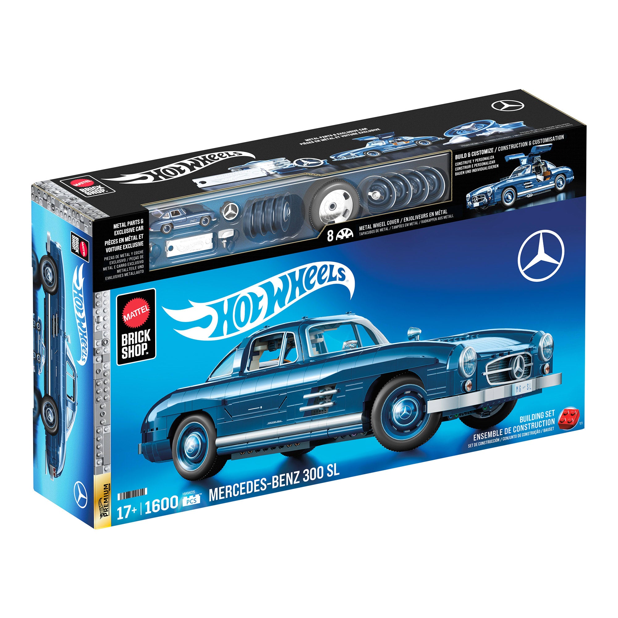 Mattel Brick Shop Hot Wheels Mercedes-Benz 300 SL Building Set - Image 8