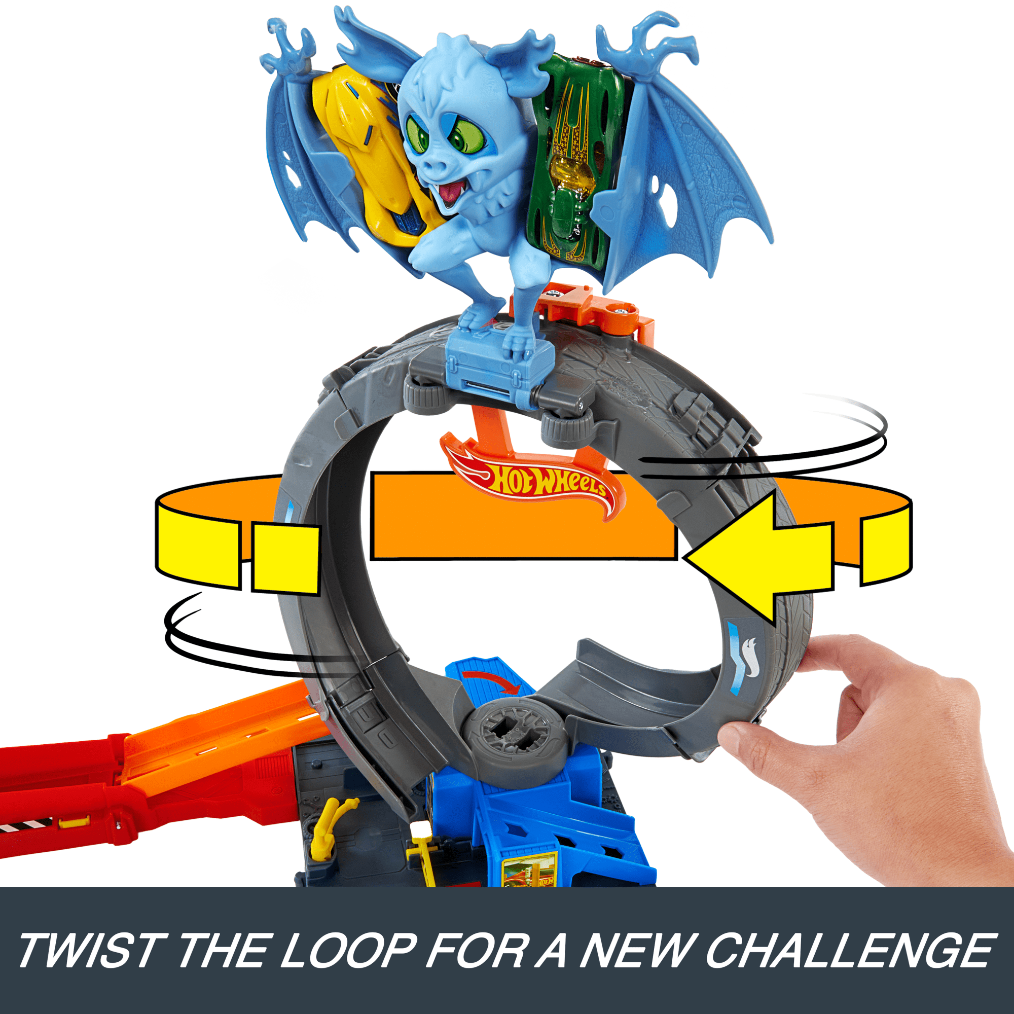Hot Wheels City Bat Loop Attack Playset & 1:64 Scale Toy Car. Featured in The Series Let's Race - Image 4