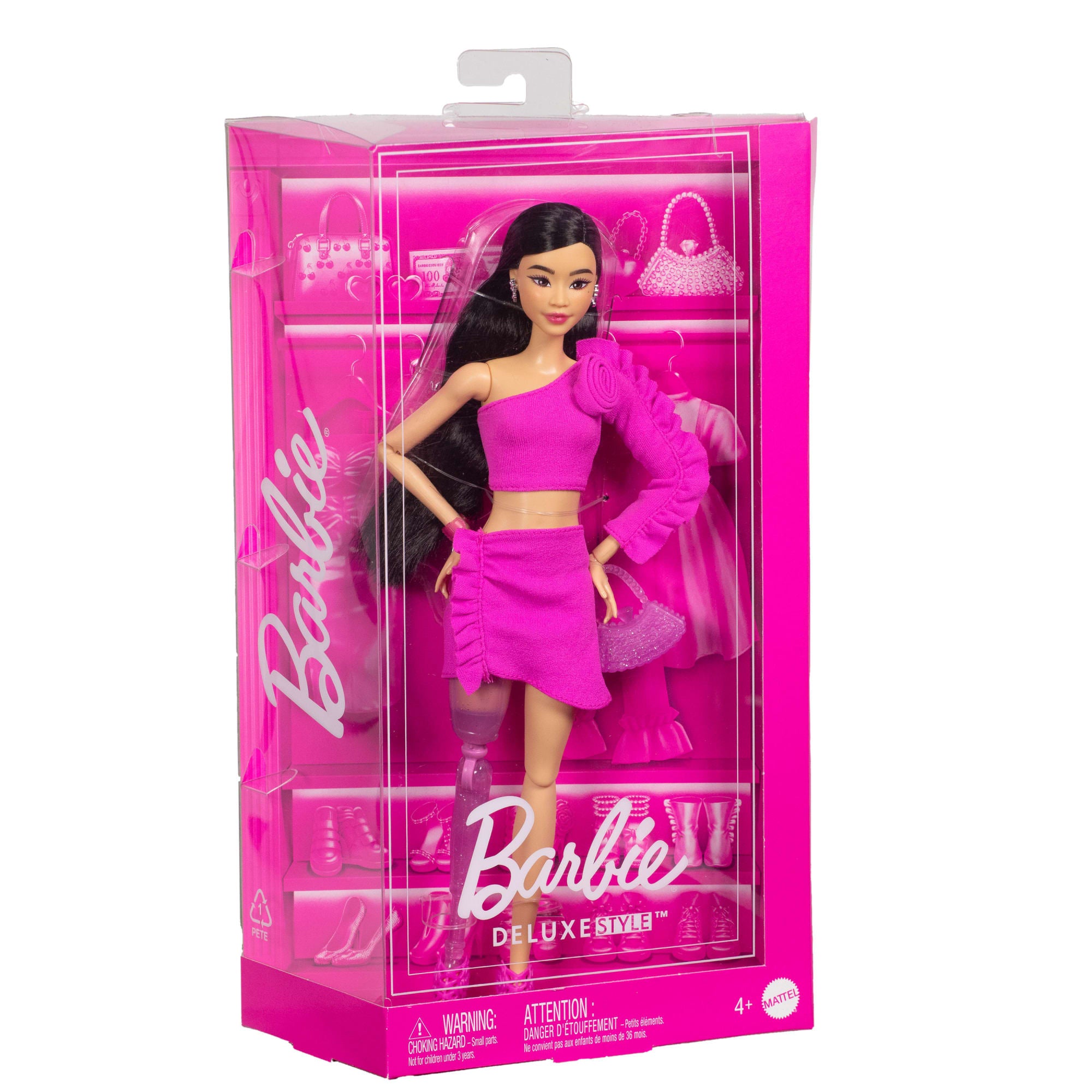 Barbie Deluxe Style #2 Doll in Pink Barbiecore Top And Skirt Set. Black Hair & Prosthetic Leg - Image 6