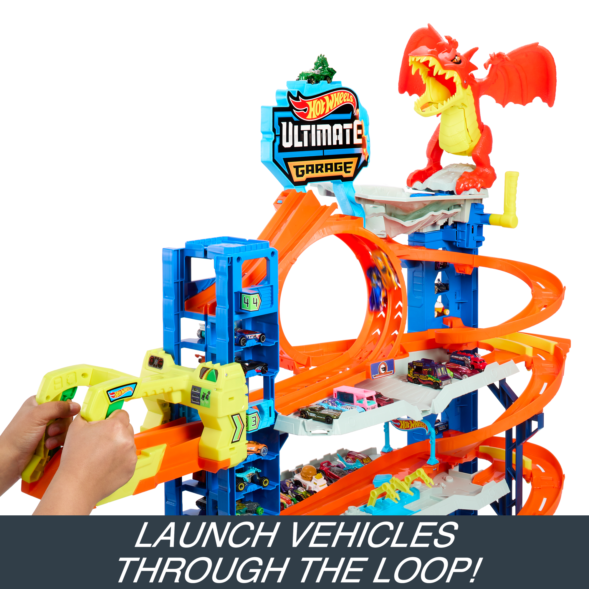 Hot Wheels City Ultimate Garage Playset From Let's Race With 2 Toy Cars & Storage For 50+ Cars - Image 5
