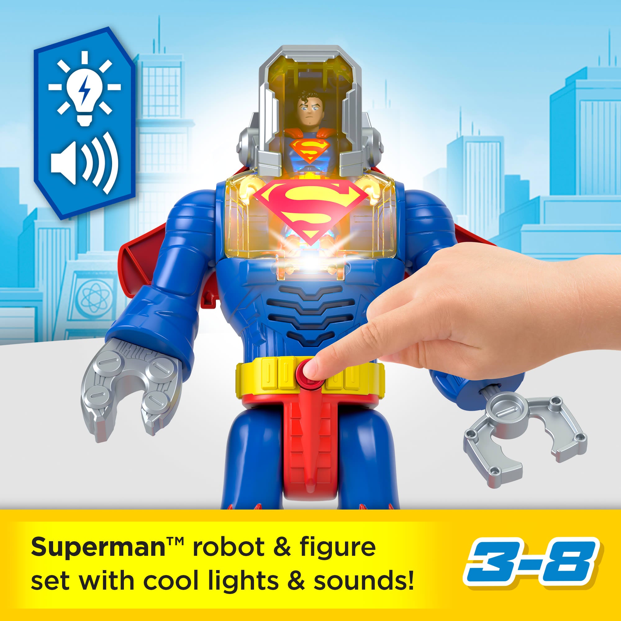 Imaginext DC Super Friends Superman Insider & Exo Suit Robot With Lights & Sounds. 6 Pieces - Image 2