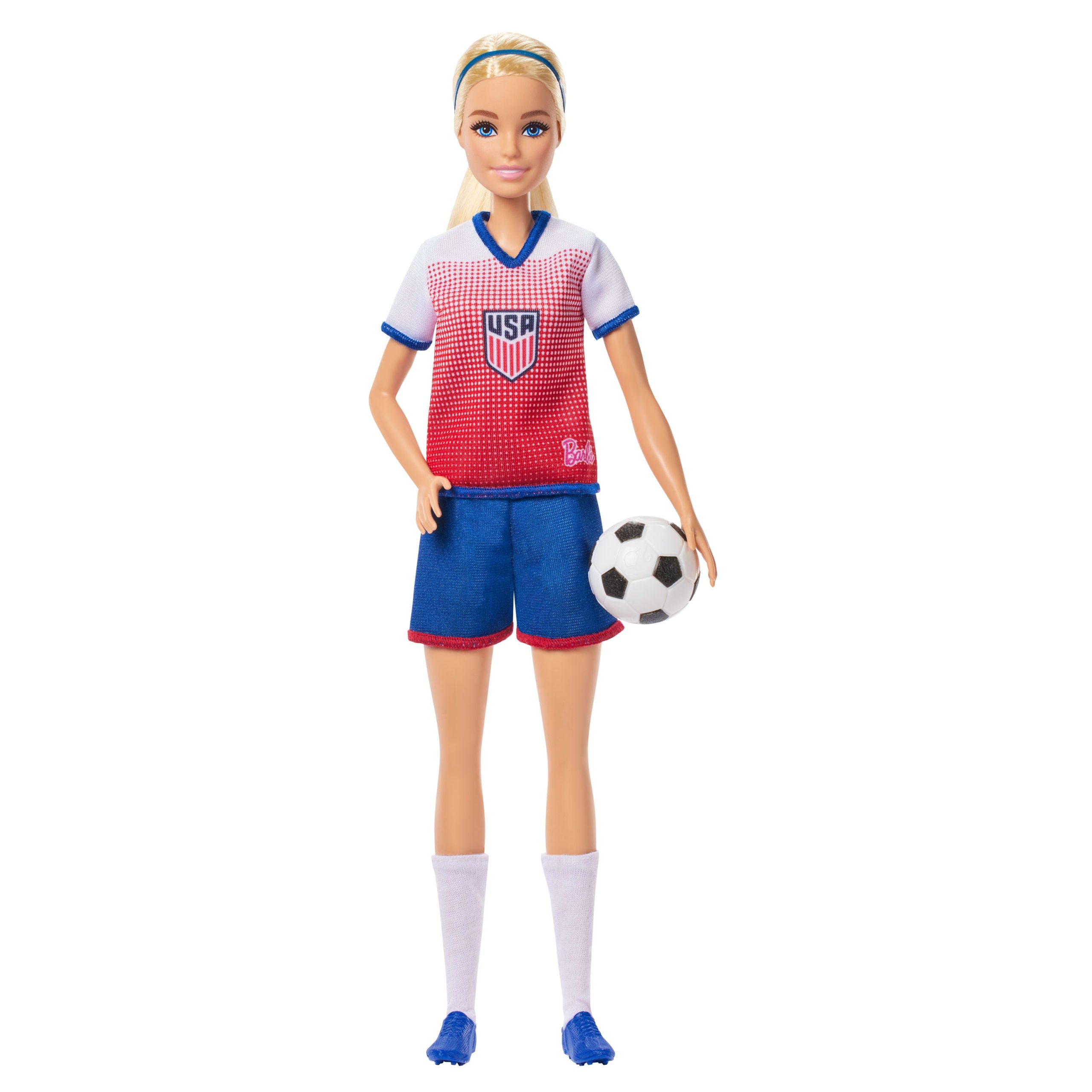 Barbie Careers Ussf Soccer Fashion Doll Dressed in Removable Sport-Themed Outfit - Image 3
