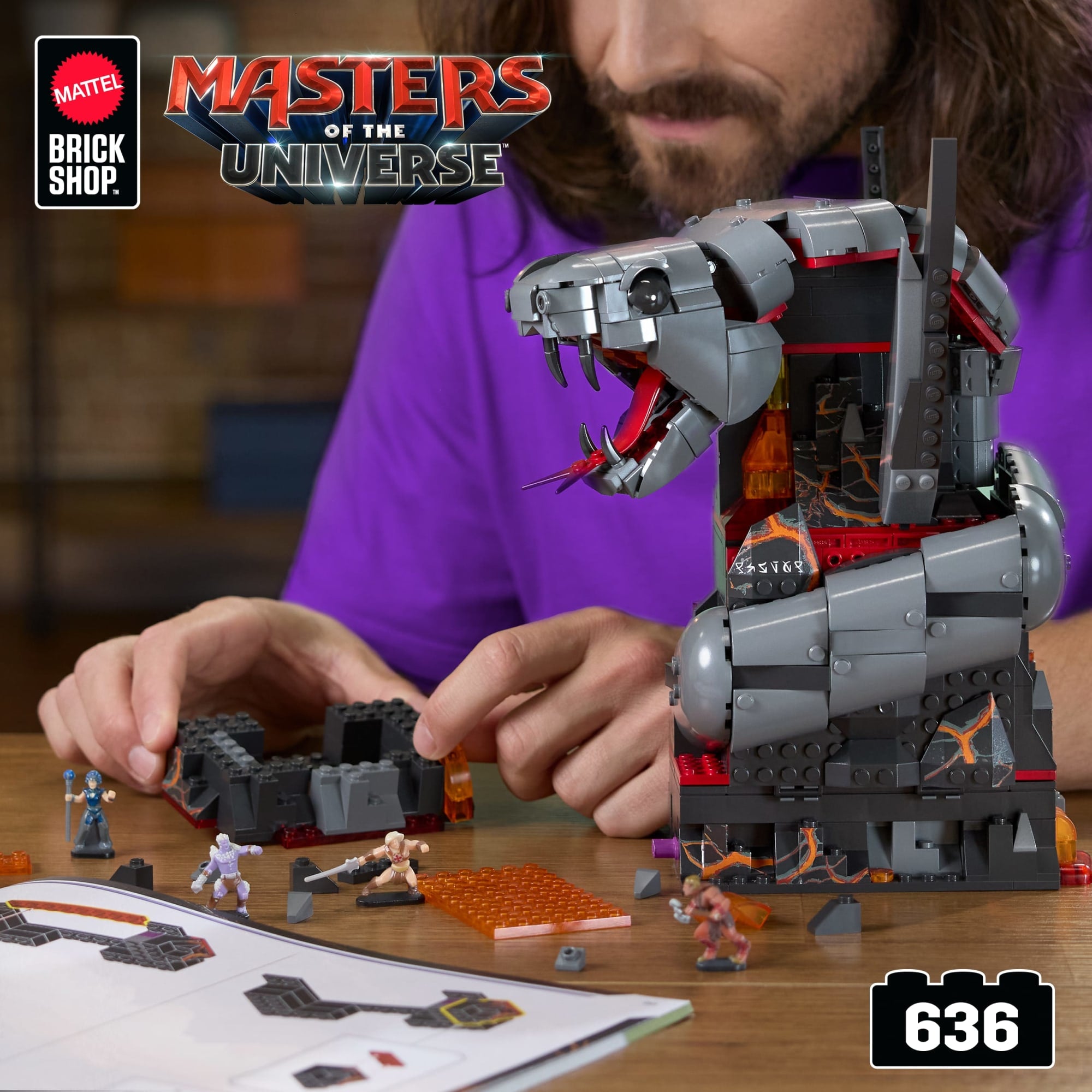 Mattel Brick Shop Masters Of The Universe Clash At Snake Mountain Building Toy Kit - Image 2