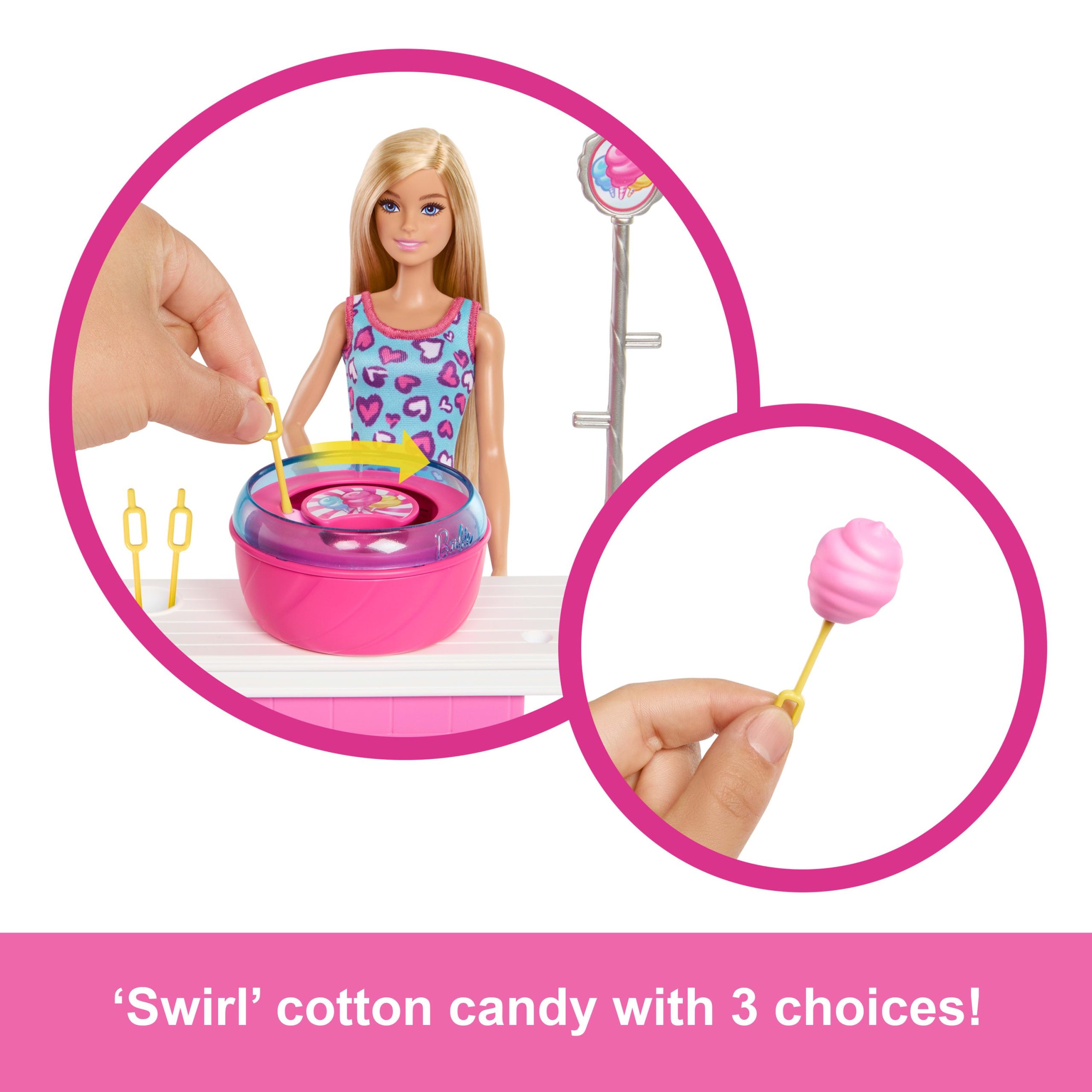 Barbie Mysteries: Beach Detectives Malibu Doll. Cotton Candy Game Playset & Accessories - Image 4