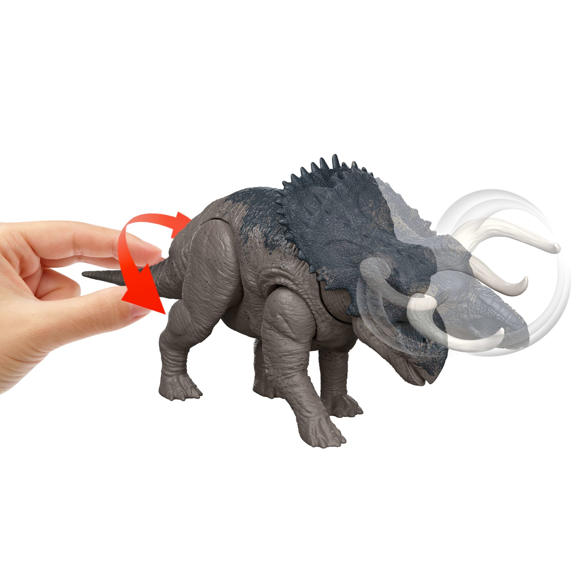Jurassic World Dinossauro de Brinquedo Rebirth Rugido Selvagem Nasutoceratops - Image 4