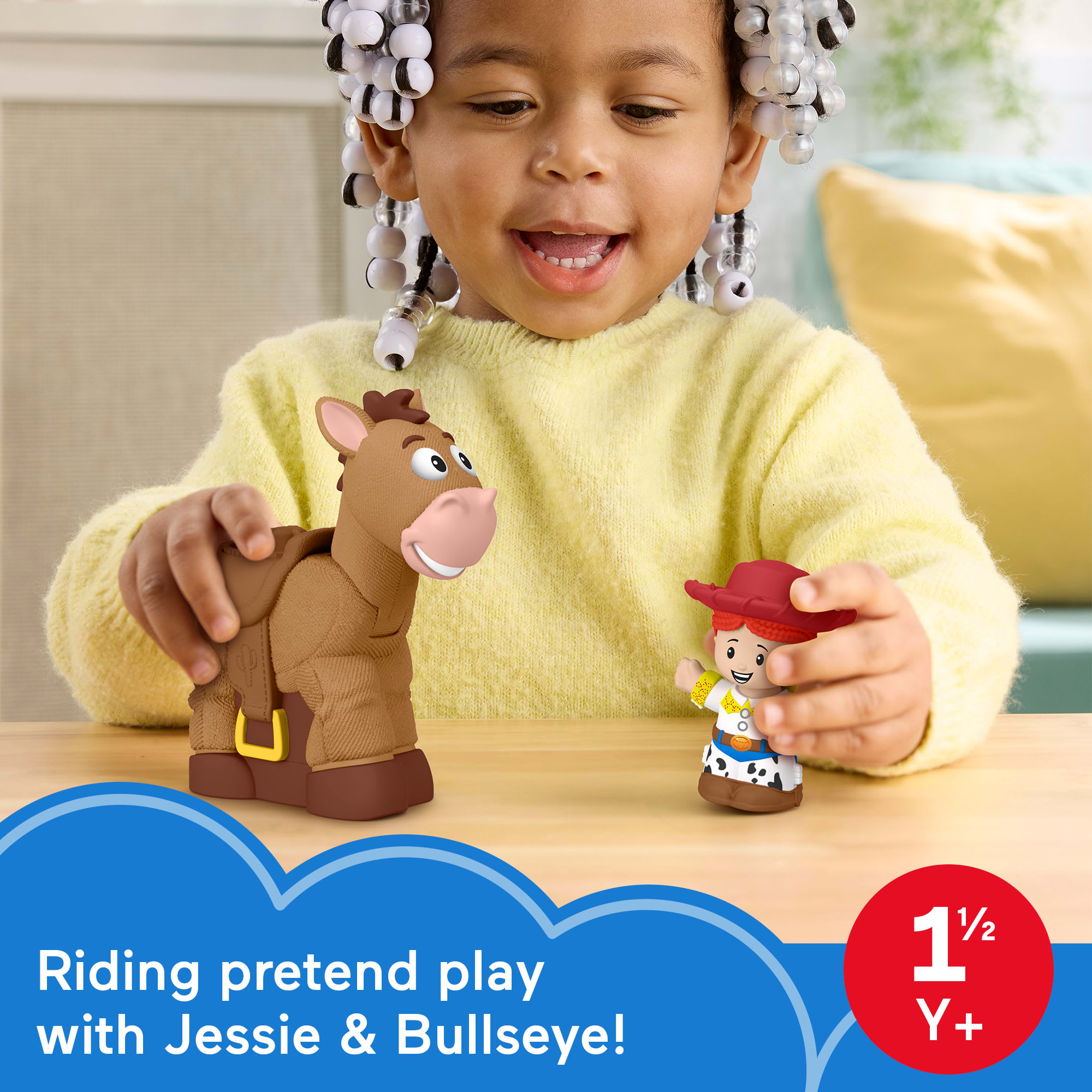 Fisher-Price Little People Disney Pixar Toy Story Bobbin' Bullseye & Jessie. Toddler Figure Set - Image 2