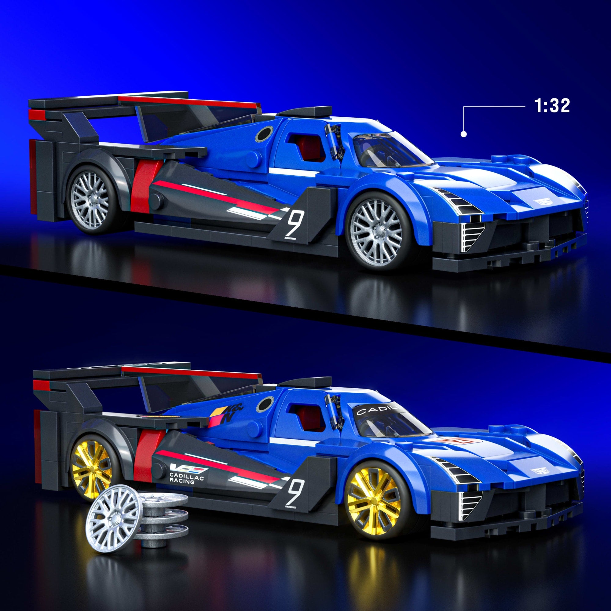 Mattel Brick Shop Hot Wheels Jogo de Construção Speed Cadillac Project GTP Hypercar - Image 3