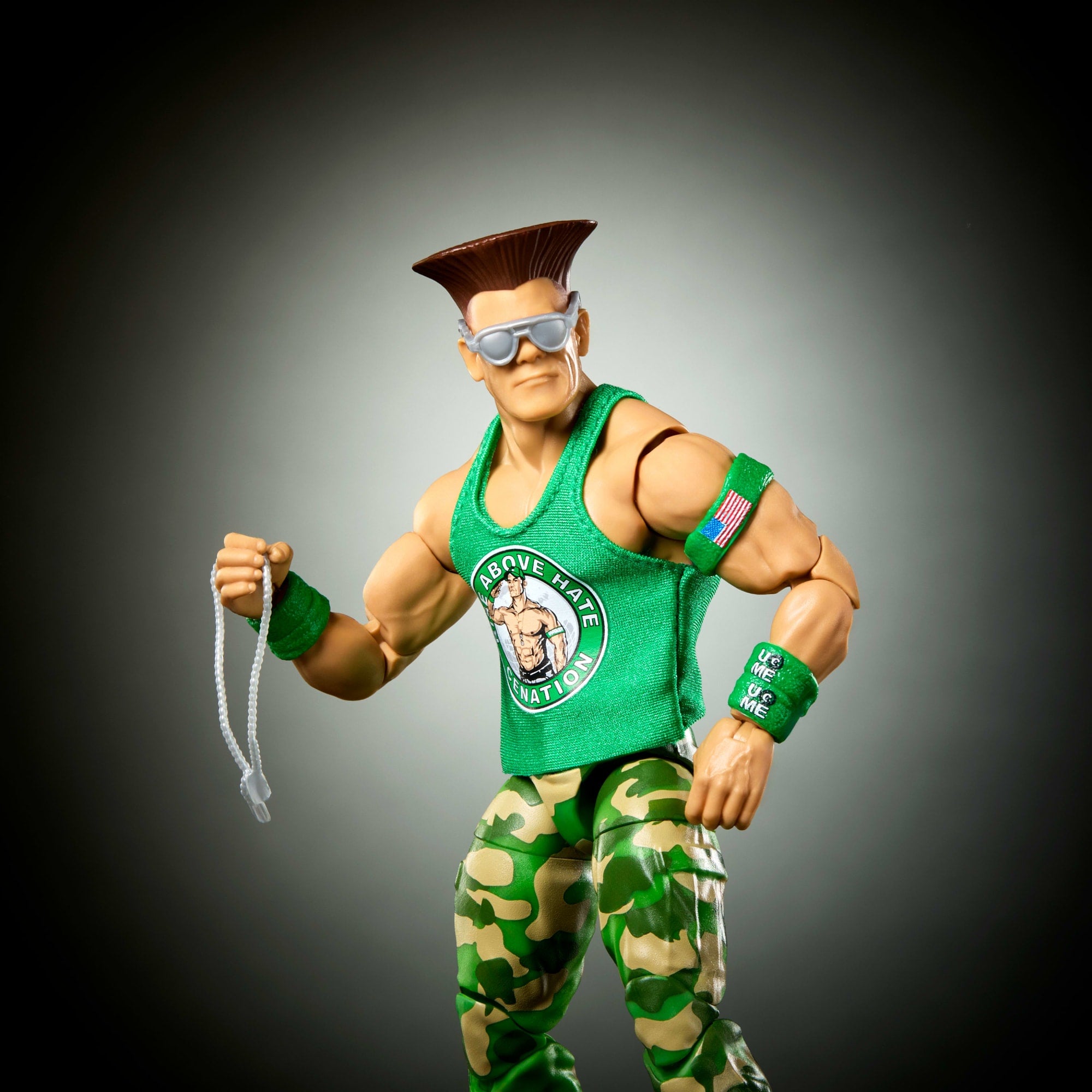 WWE X Street Fighter John Cena Action Figure & Accessories. 6-Inch Collectible Guile Mashup Set - Image 3
