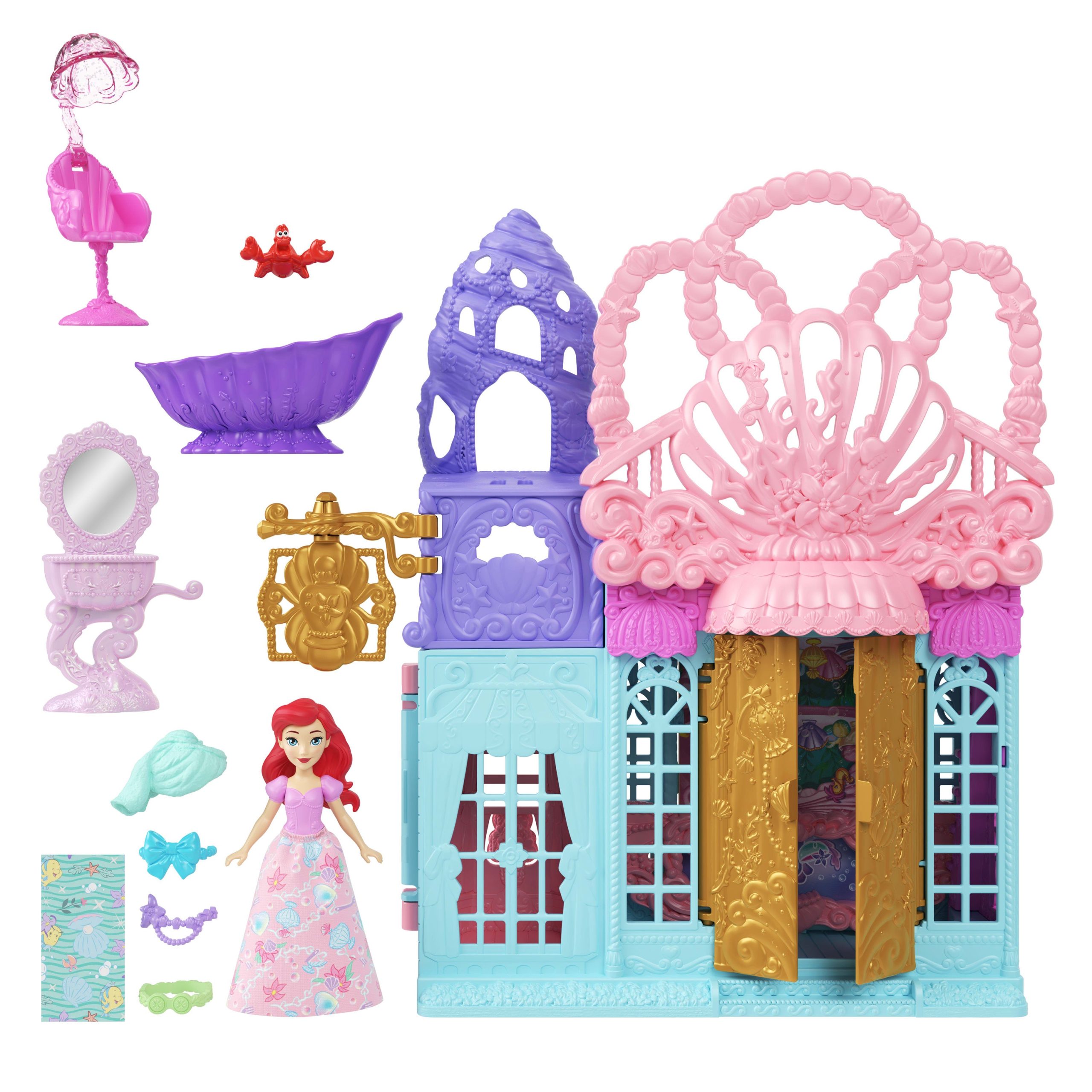 Disney Princess Ariel Sea Spa Shop Small Doll Playset With Friend. Furniture & Accessories - Image 5