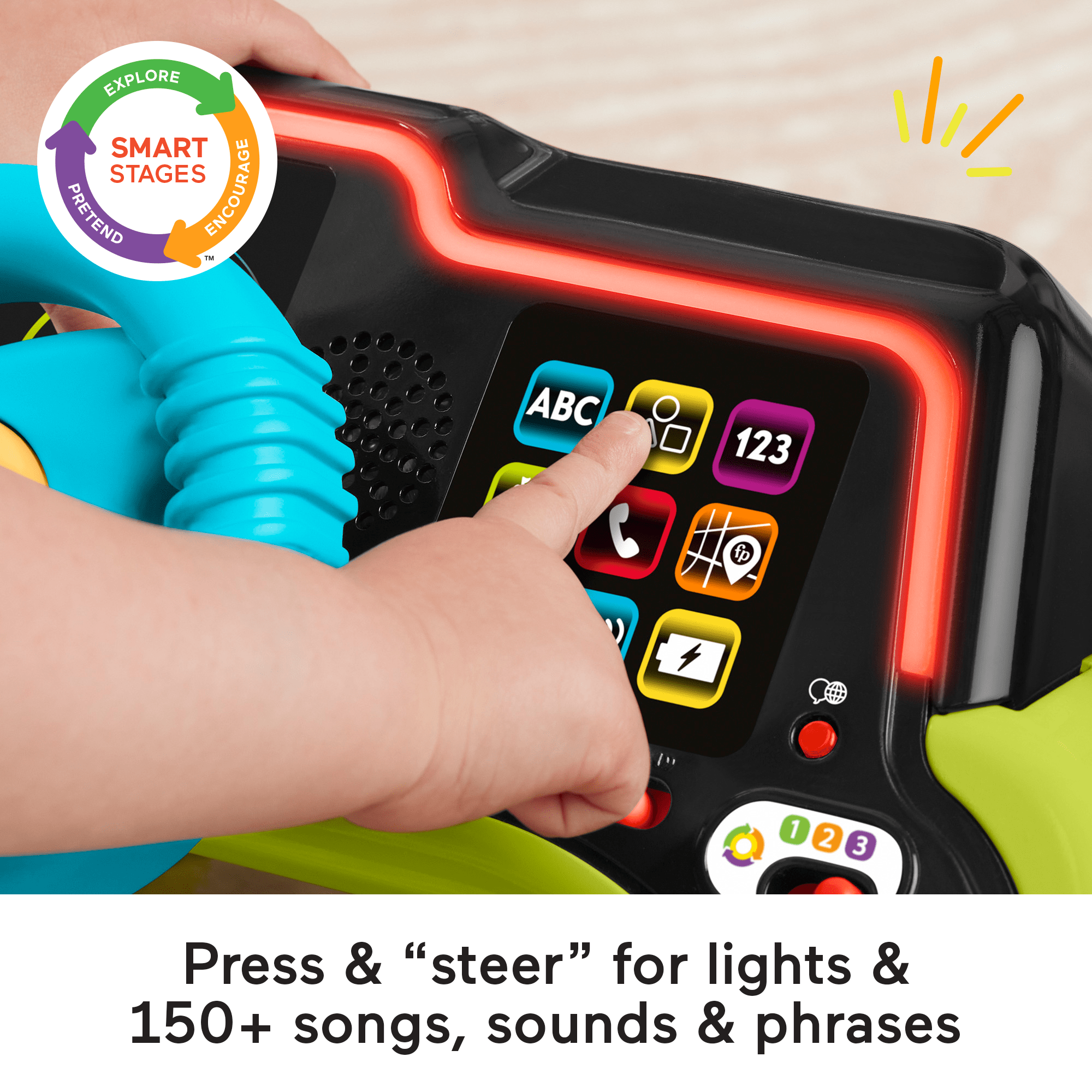 Fisher-Price Laugh & Learn Sit & Steer Driver Activity Center Learning Toy For infants & Toddlers - Image 3