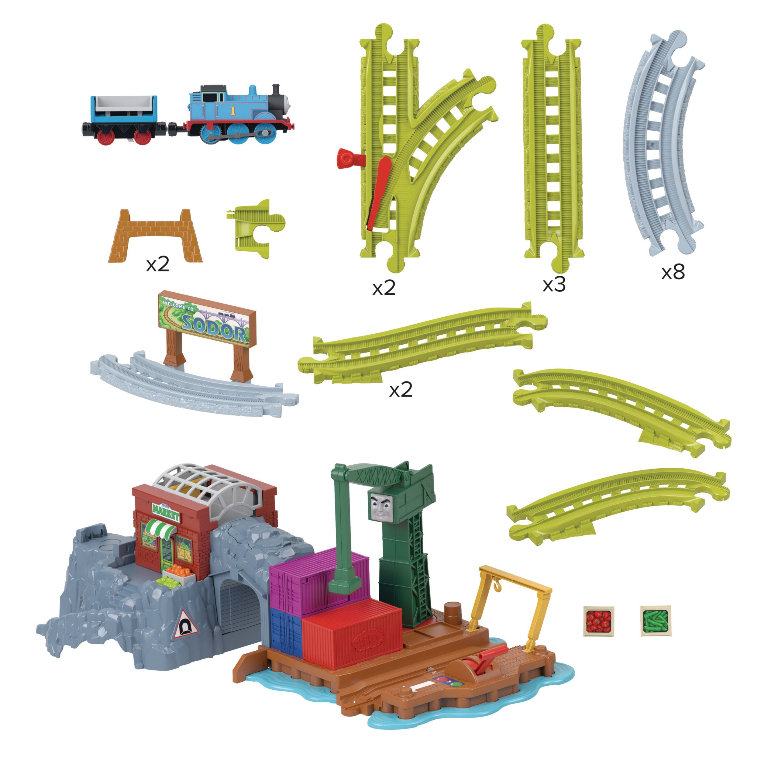 Thomas & Friends T&F Tracks Pista de Juguete Pista Motorizada del Muelle de Cranky - Image 5