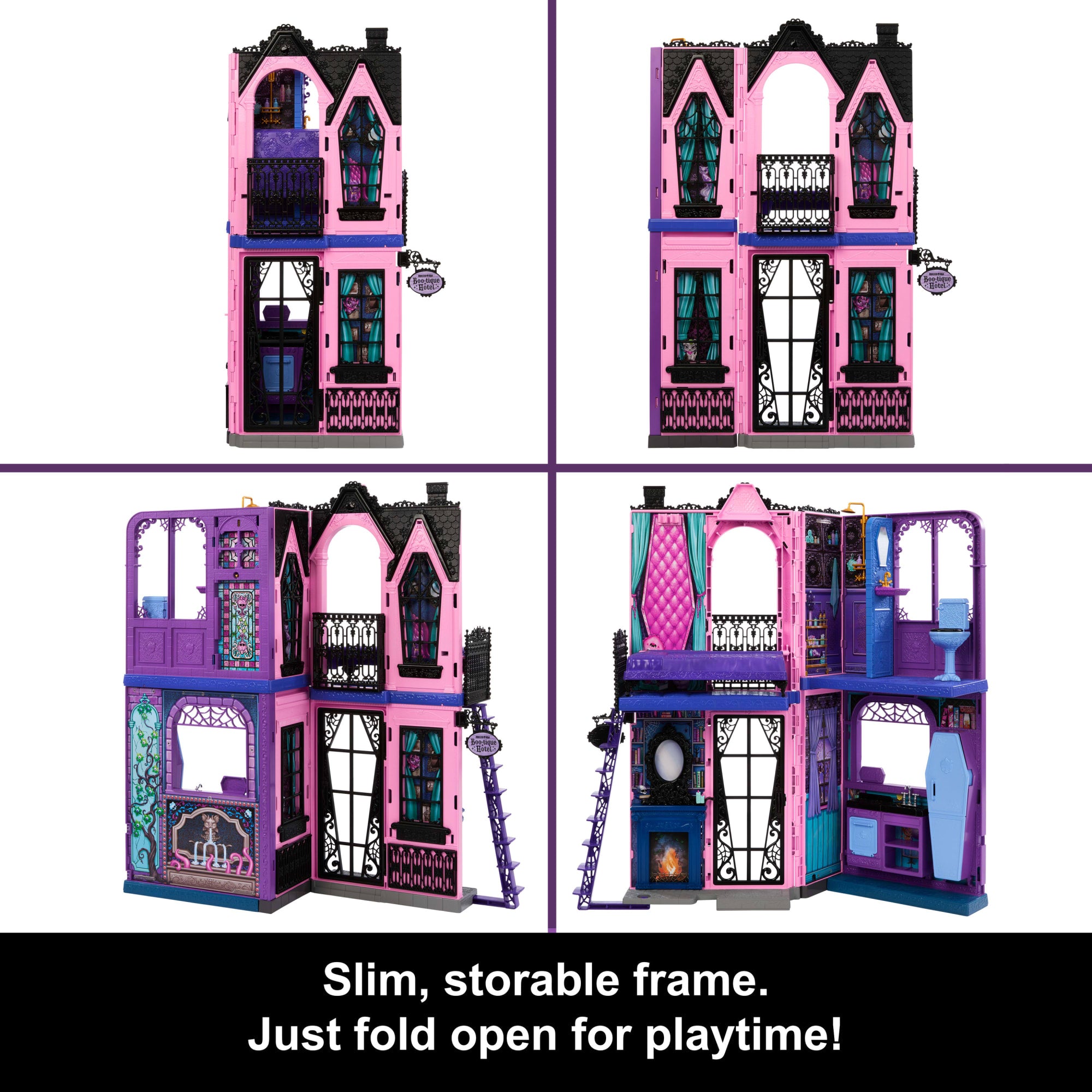 Monster High Boo-Tique Hotel Doll House With Spooky Surprises in EVery Room And 13+ Accessories - Image 4