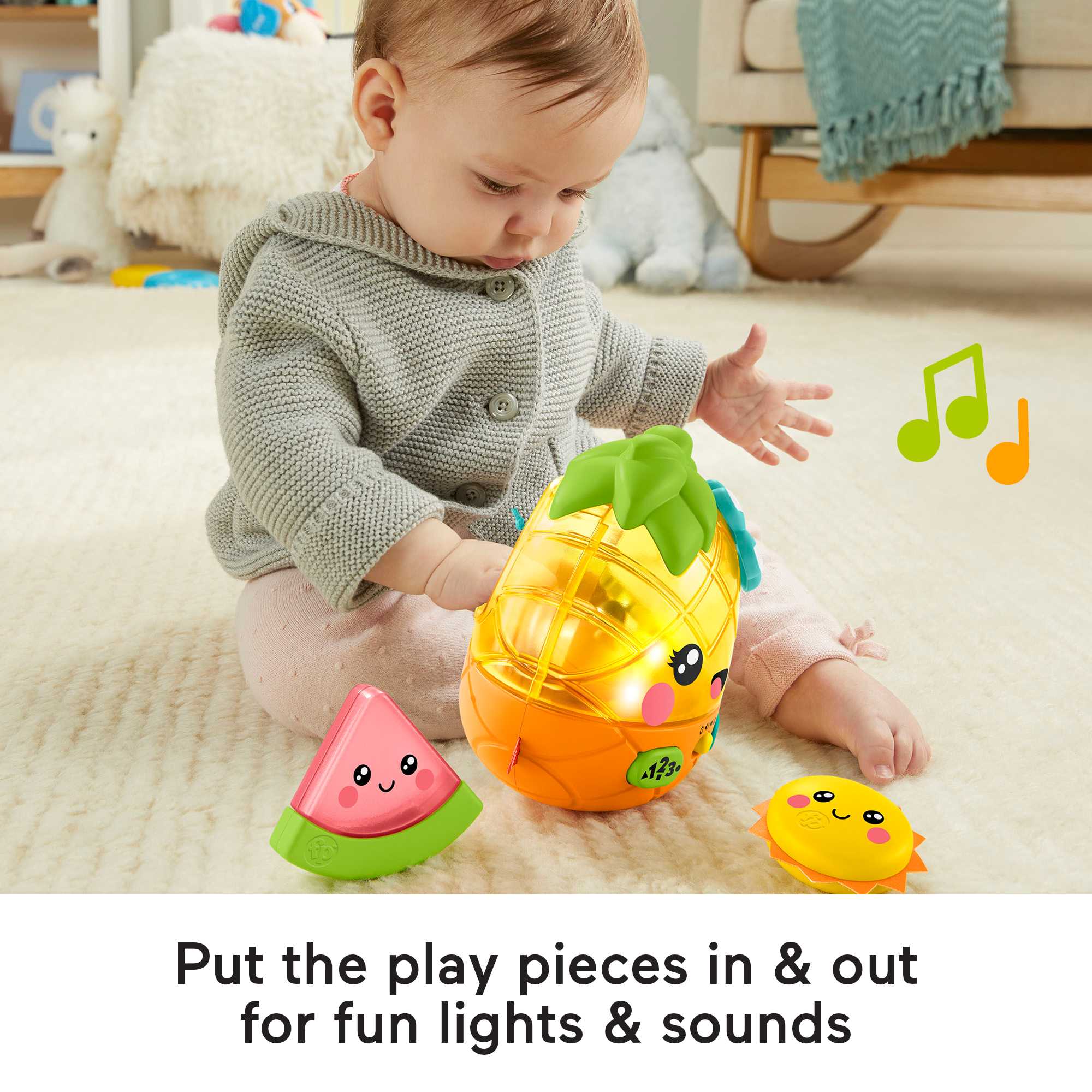 Fisher-Price Paradise Pals Magical Lights & Tunes Pineapple Baby Toy - Image 3