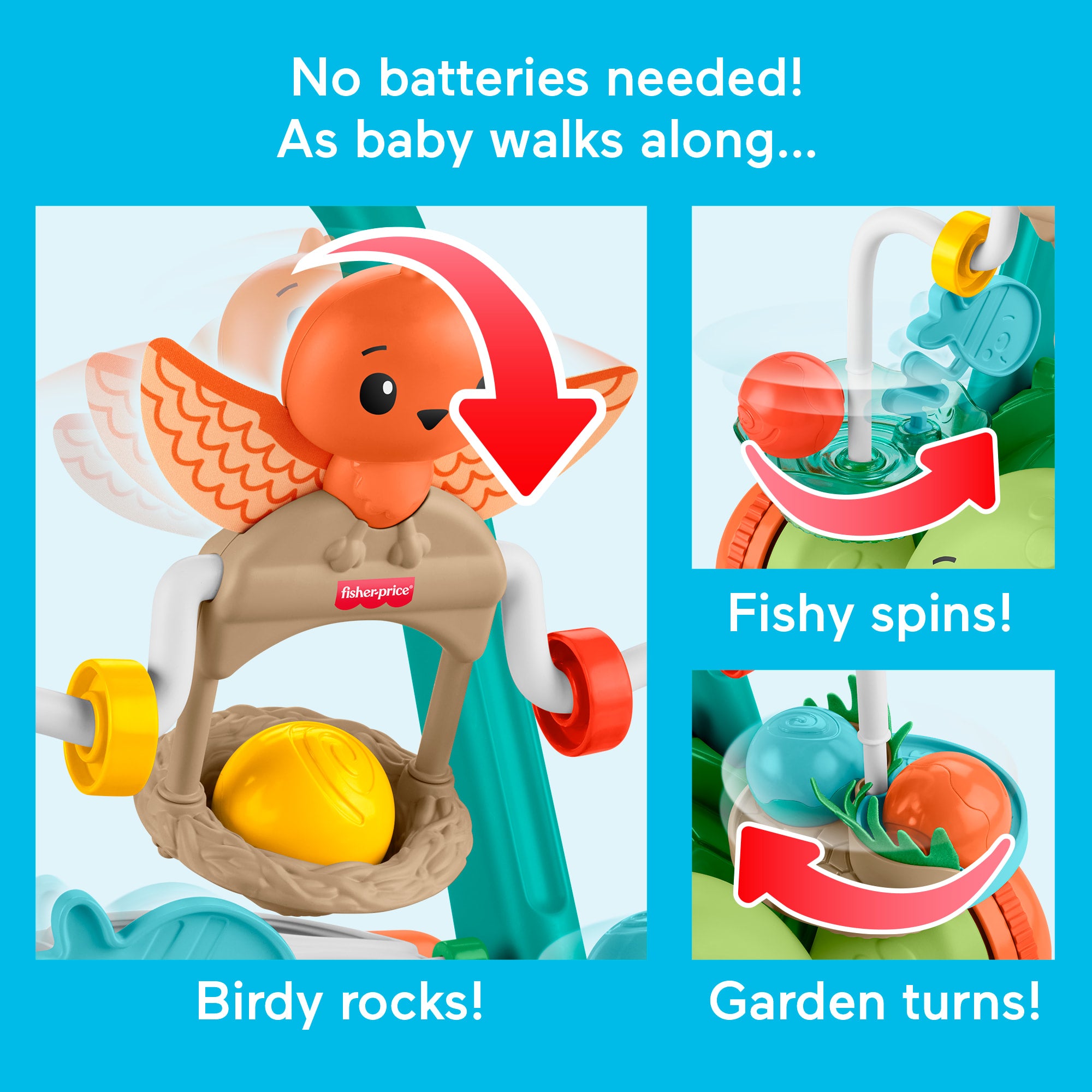 Fisher-Price Moves With You Turtle Walker. Baby & Toddler Activity Push Toy. 5 Balls - Image 3