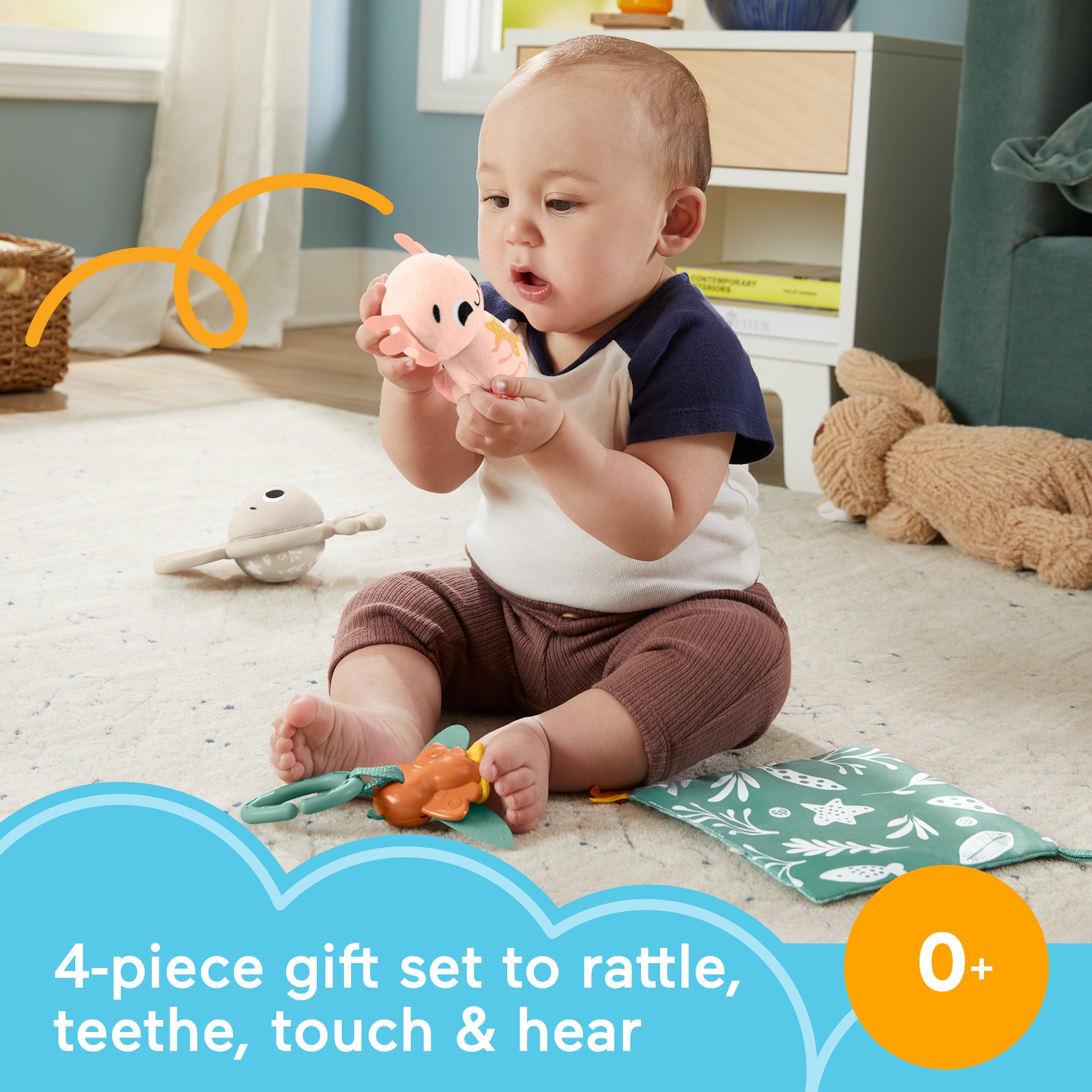 Fisher Price So Many Senses Gift Set. 4 Baby Sensory Toys With Fine Motor Activities - Image 2