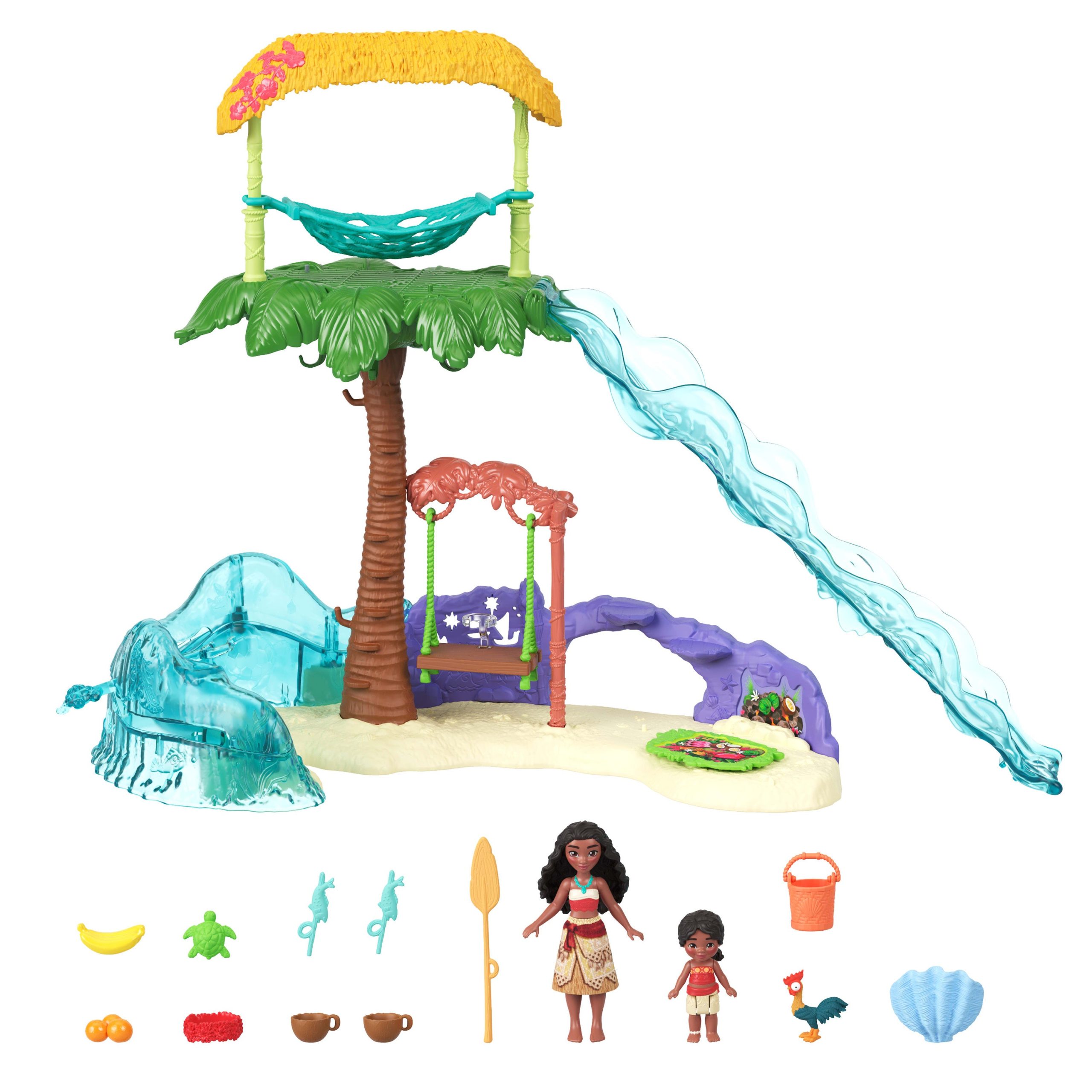Disney Moana 2 Toys. Moana's Island Adventure Playset With 2 Small Dolls. 2 Friends & 8 Accessories - Image 5