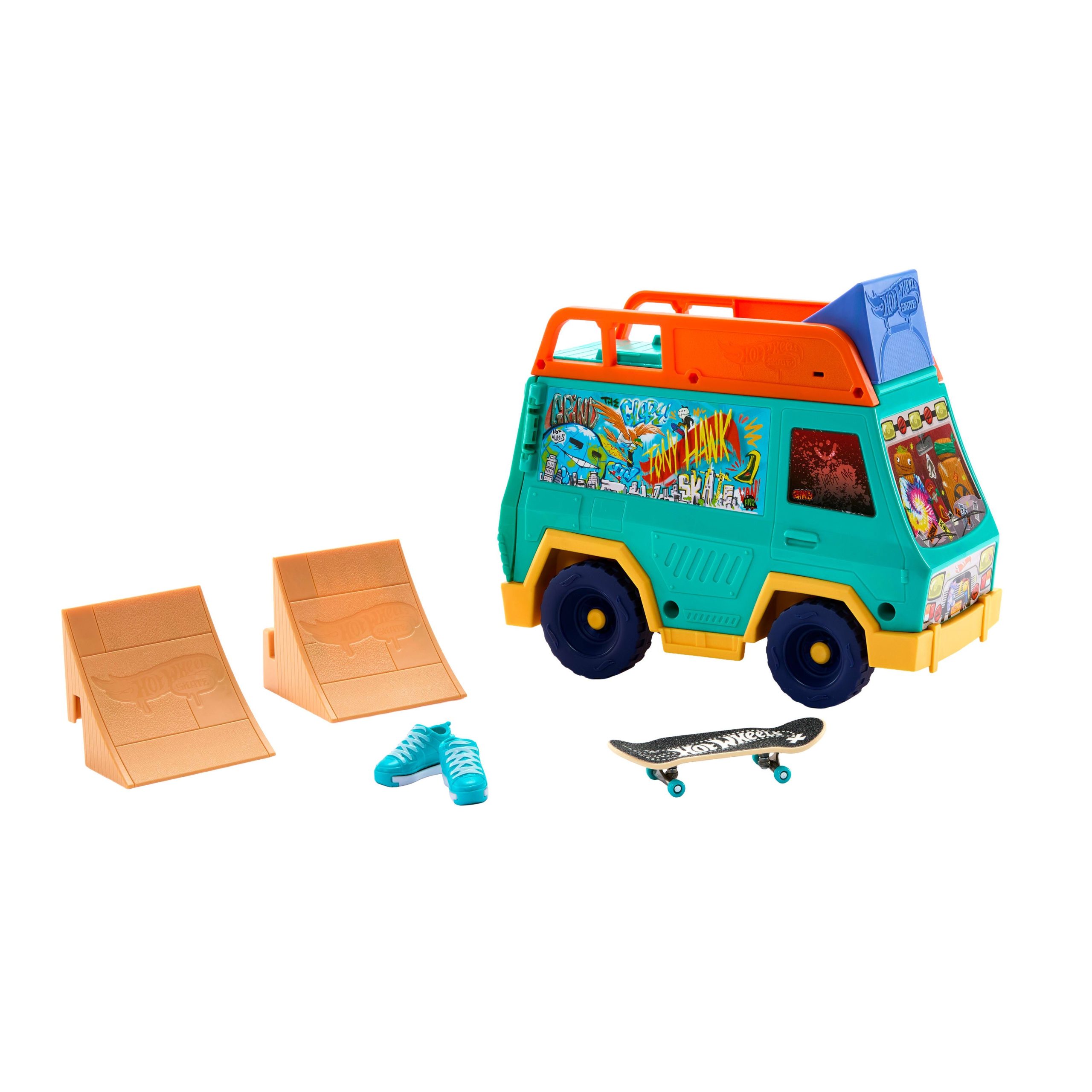 Hot Wheels Skate Tony Hawk Skate Van Playset With Exclusive Fingerboard & Removable Skate Shoes - Image 6