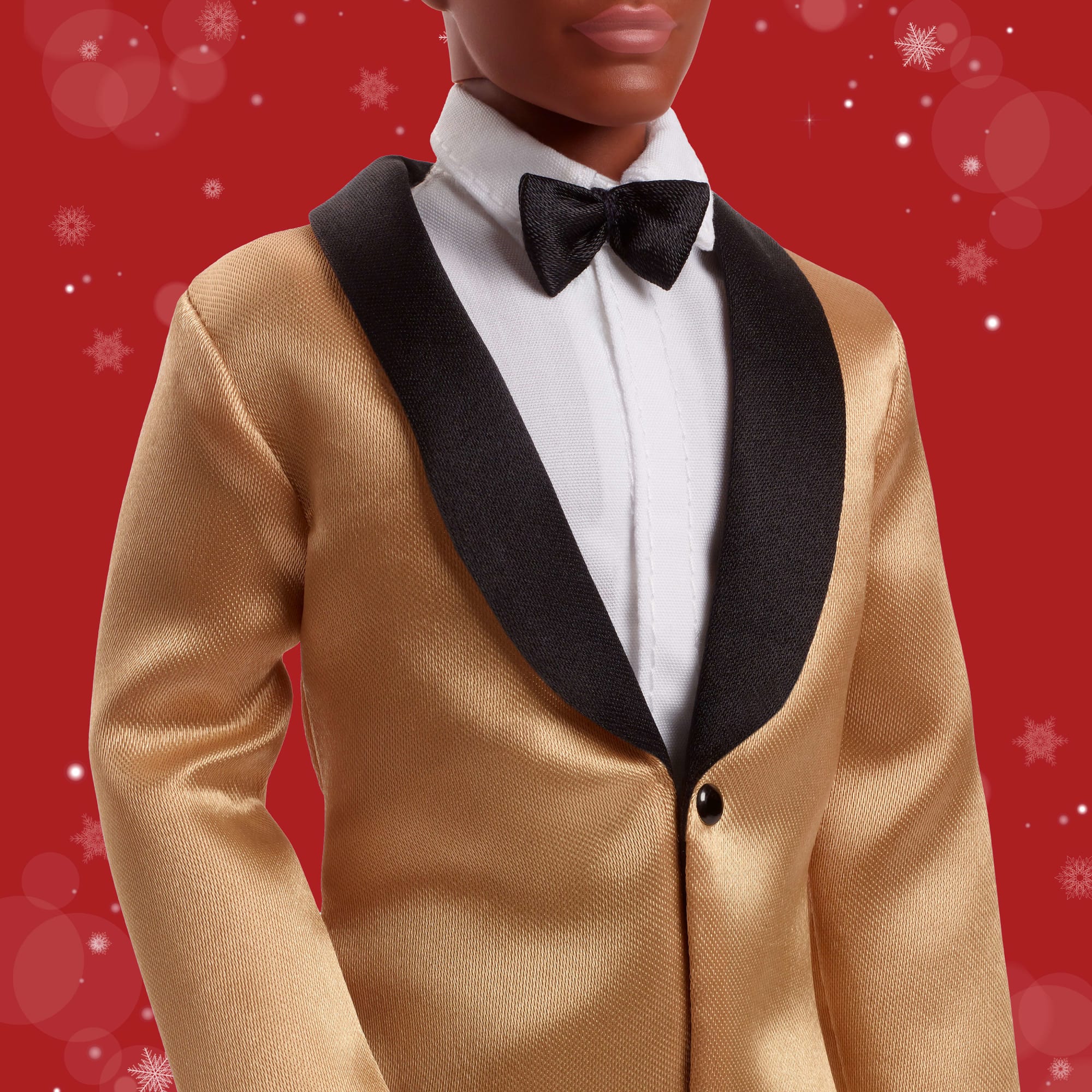 Barbie Signature 2025 Holiday Dark Brown Hair Ken Collectible Fashion Doll Wearing Full Suit With Golden Jacket - Image 3