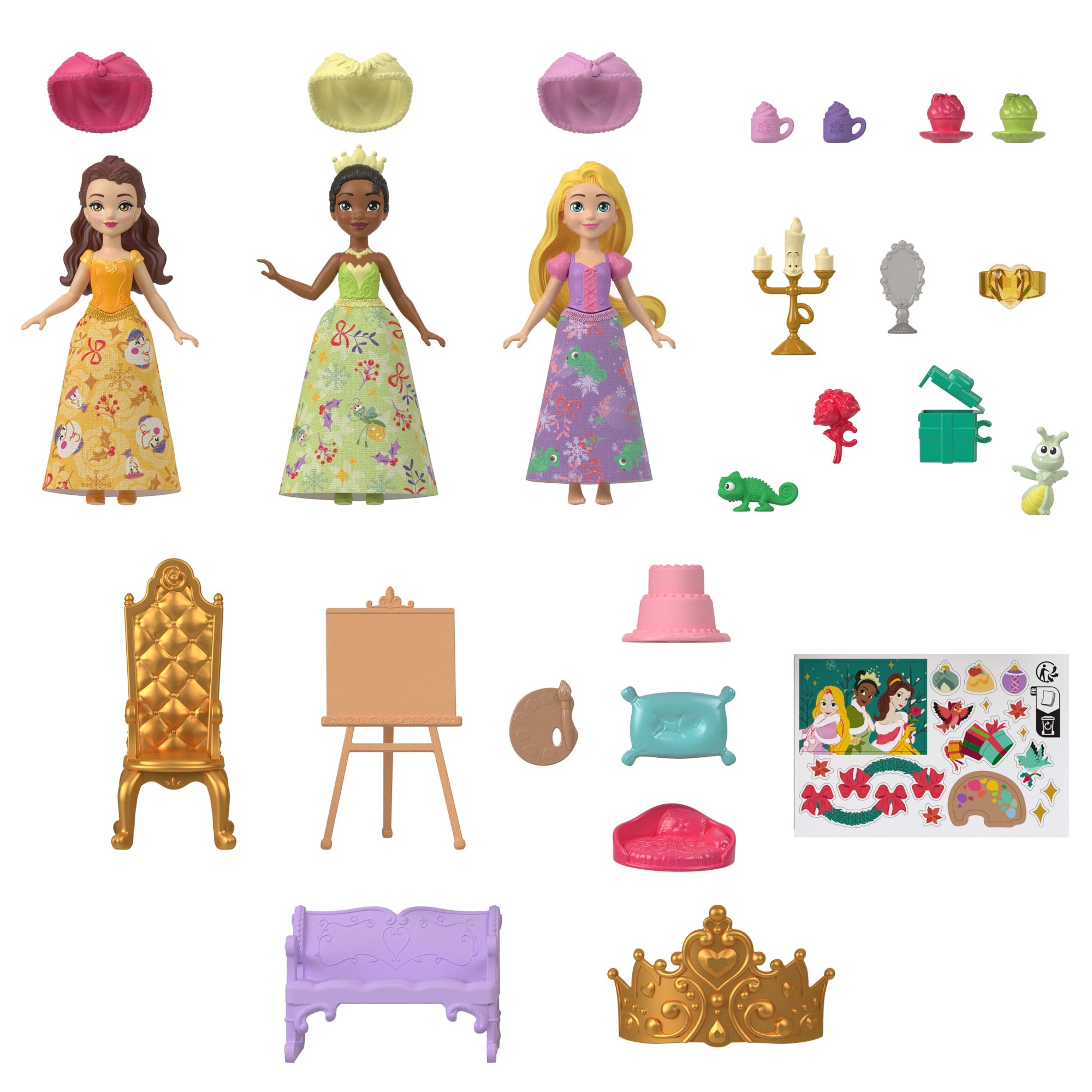 Disney Princess Advent Calendar With 24 Days Of Gifts. including 3 Small Dolls. 3 Friends & 22 Accy - Image 5