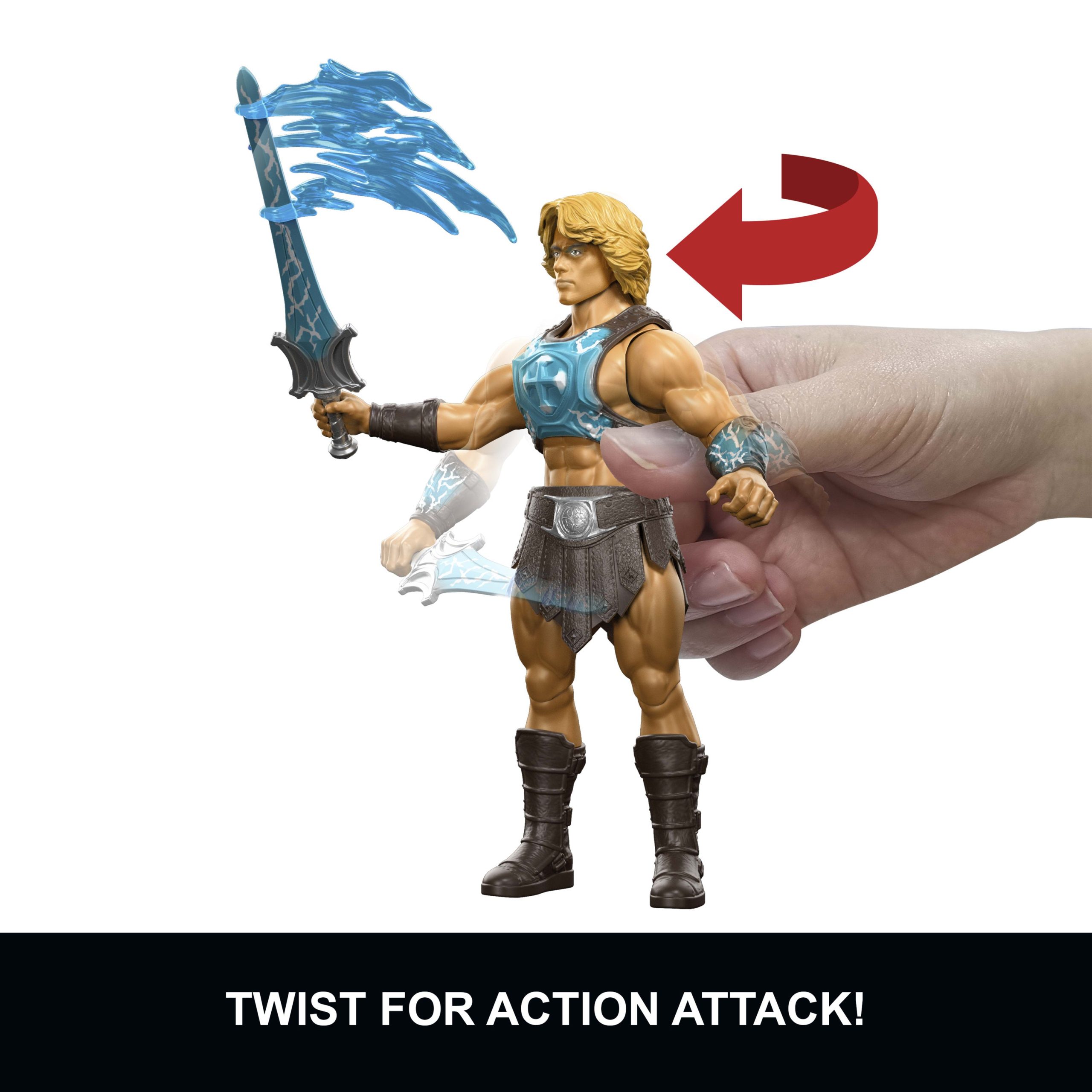 Masters Of The Universe He-Man Power Sword Slash Feature Figure Toy. 5.5 Inch Twist & Release Action - Image 2