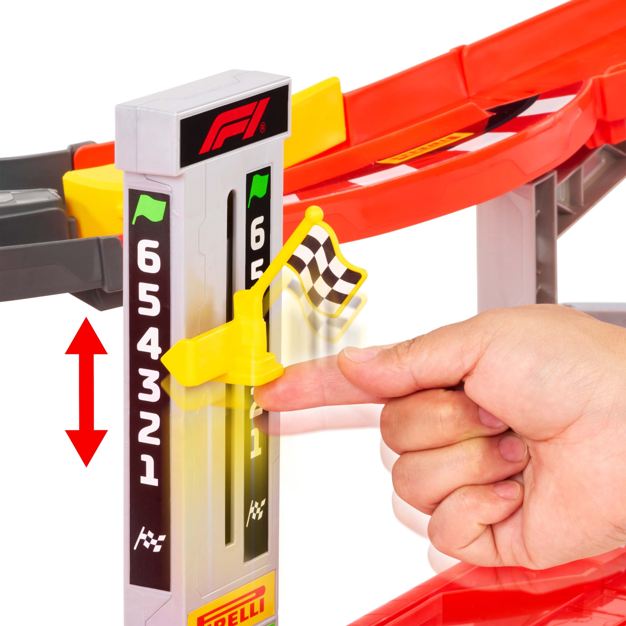 Hot Wheels Racing Formula 1 Downhill Circuit Race With 3 F1 Die-Cast Toy Cars in 1:64 Scale - Image 4