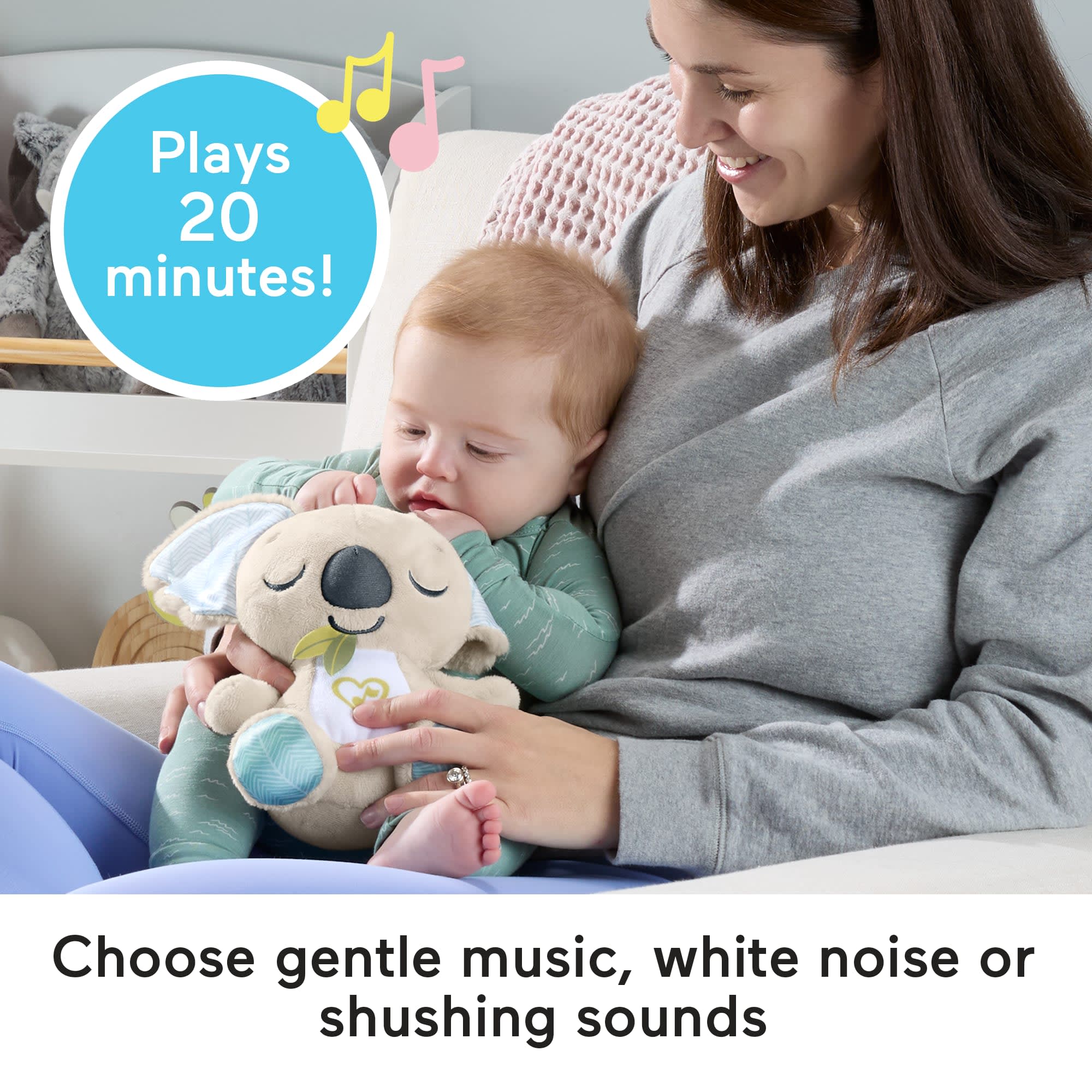 Fisher-Price On-The-Go Koala Soother Toy. Plush Portable Sound Machine For Newborns - Image 3