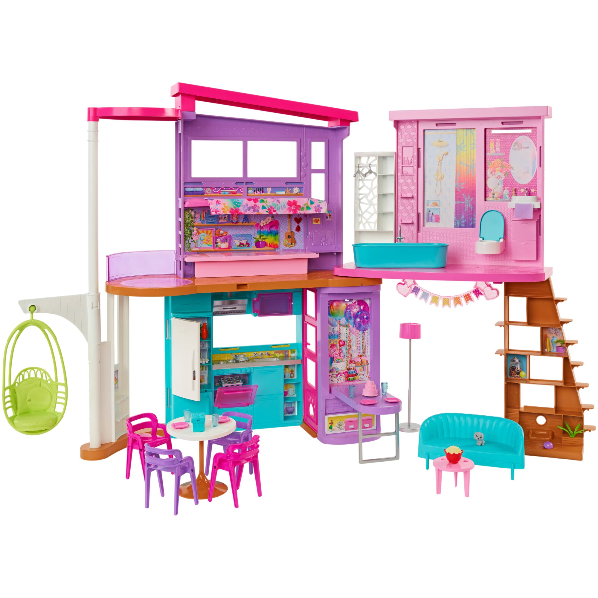 Barbie® Coffret de Jeu Maison de Vacances 30+ Éléments. 3+ Ans
