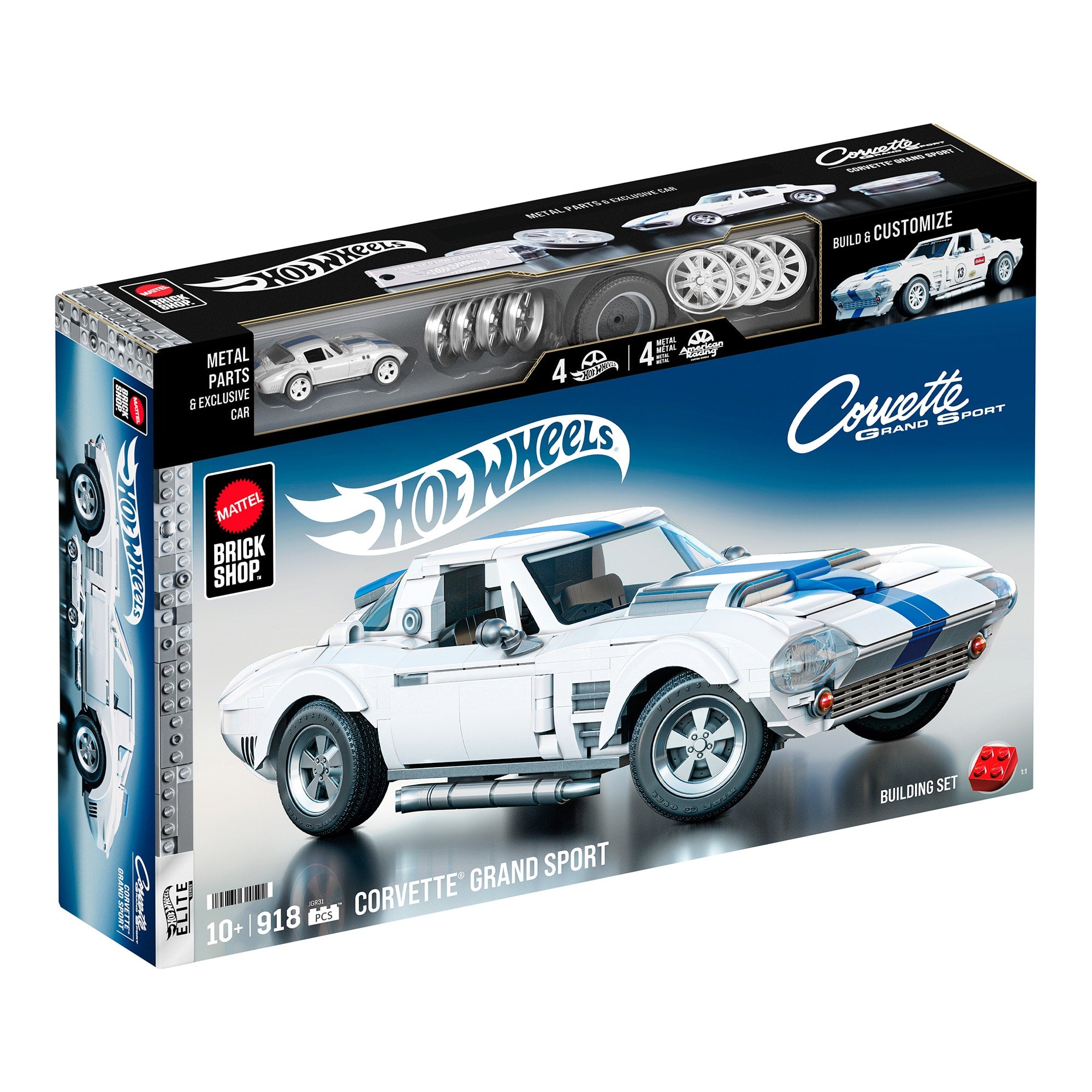 Mattel Brick Shop Hot Wheels Corvette Grand Sport Building Set - Image 8