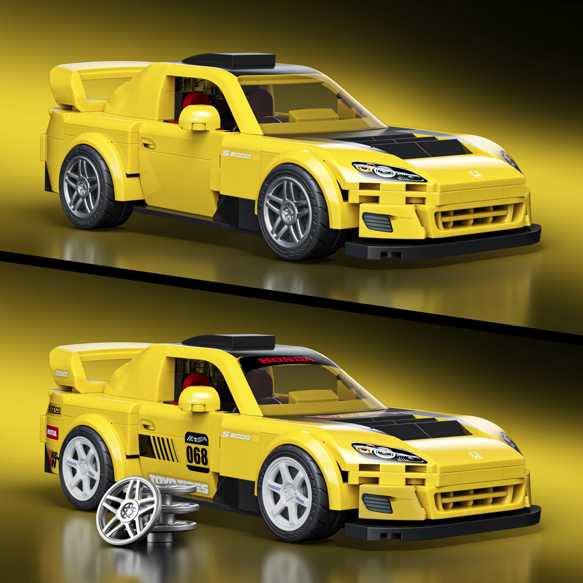 Mattel Brick Shop Hot Wheels '07 Honda S2000 Building Toy Kit (257 Pieces). For Collectors | Mattel - Image 3
