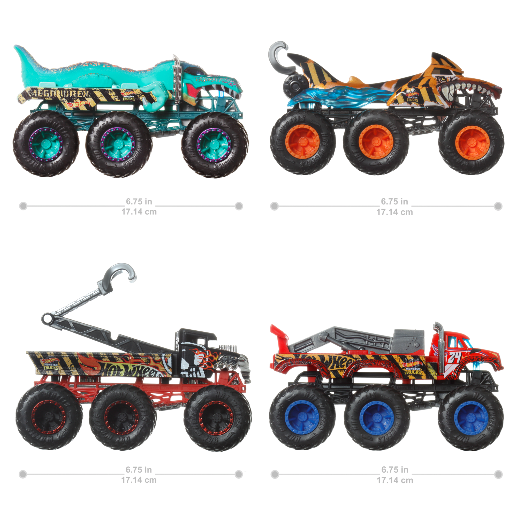 Hot Wheels Monster Trucks Big Rigs. 1:64 Scale Die-Cast Toy Truck With 6 Wheels - Image 6