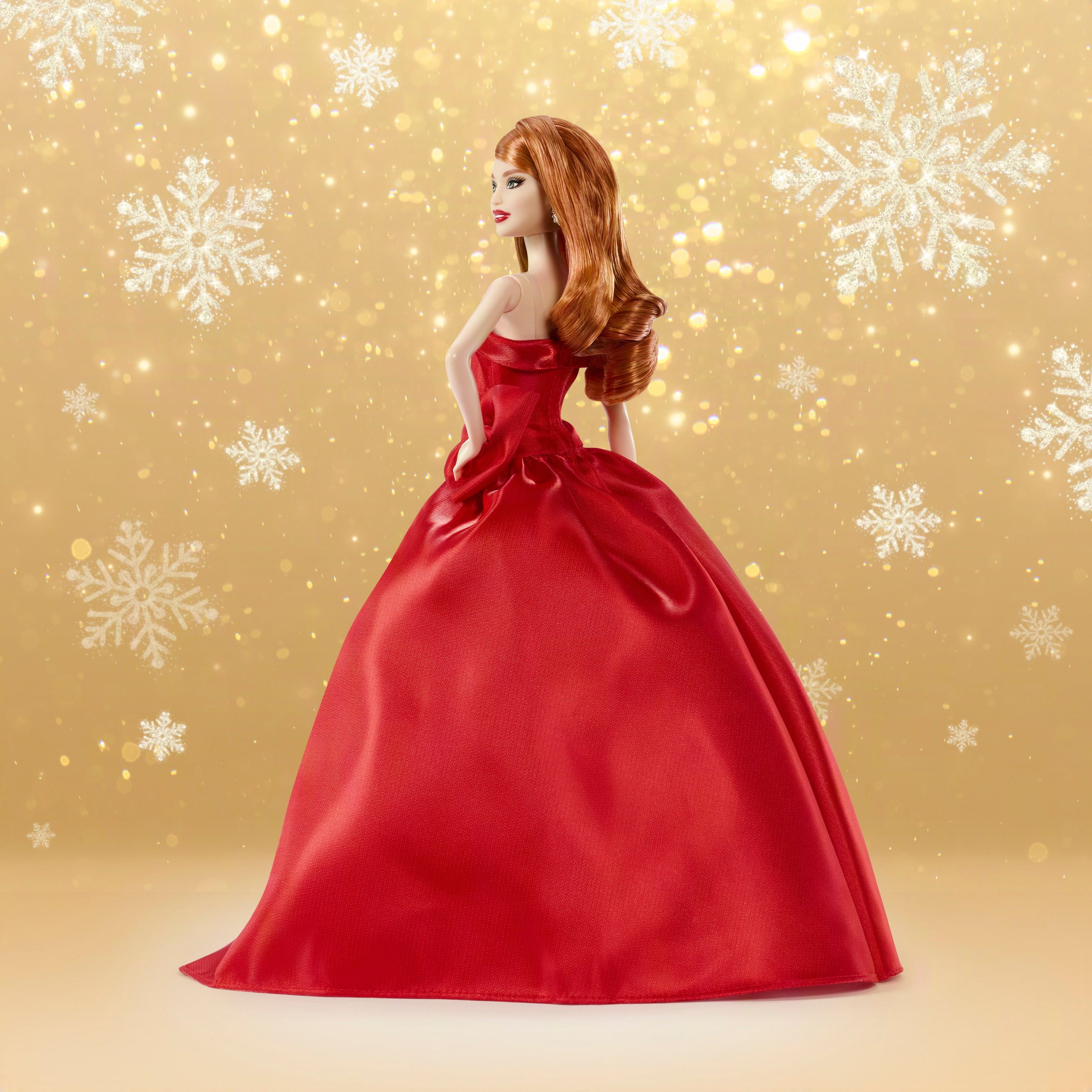 Barbie Signature 2026 Holiday Barbie Fashion Doll. Seasonal Collector. Red Hair With Red Gown With Bow Detai - Image 5