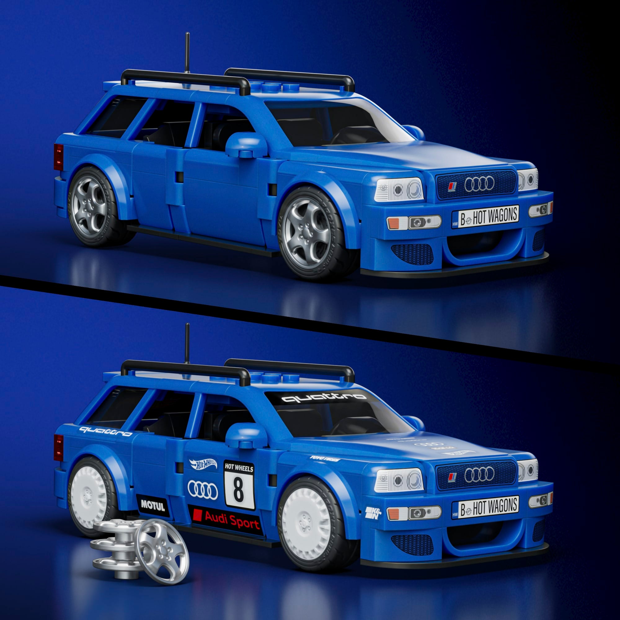Mattel Brick Shop Hot Wheels Audi Avant RS2 Building Toy Kit (253 Pieces). For Collectors - Image 3
