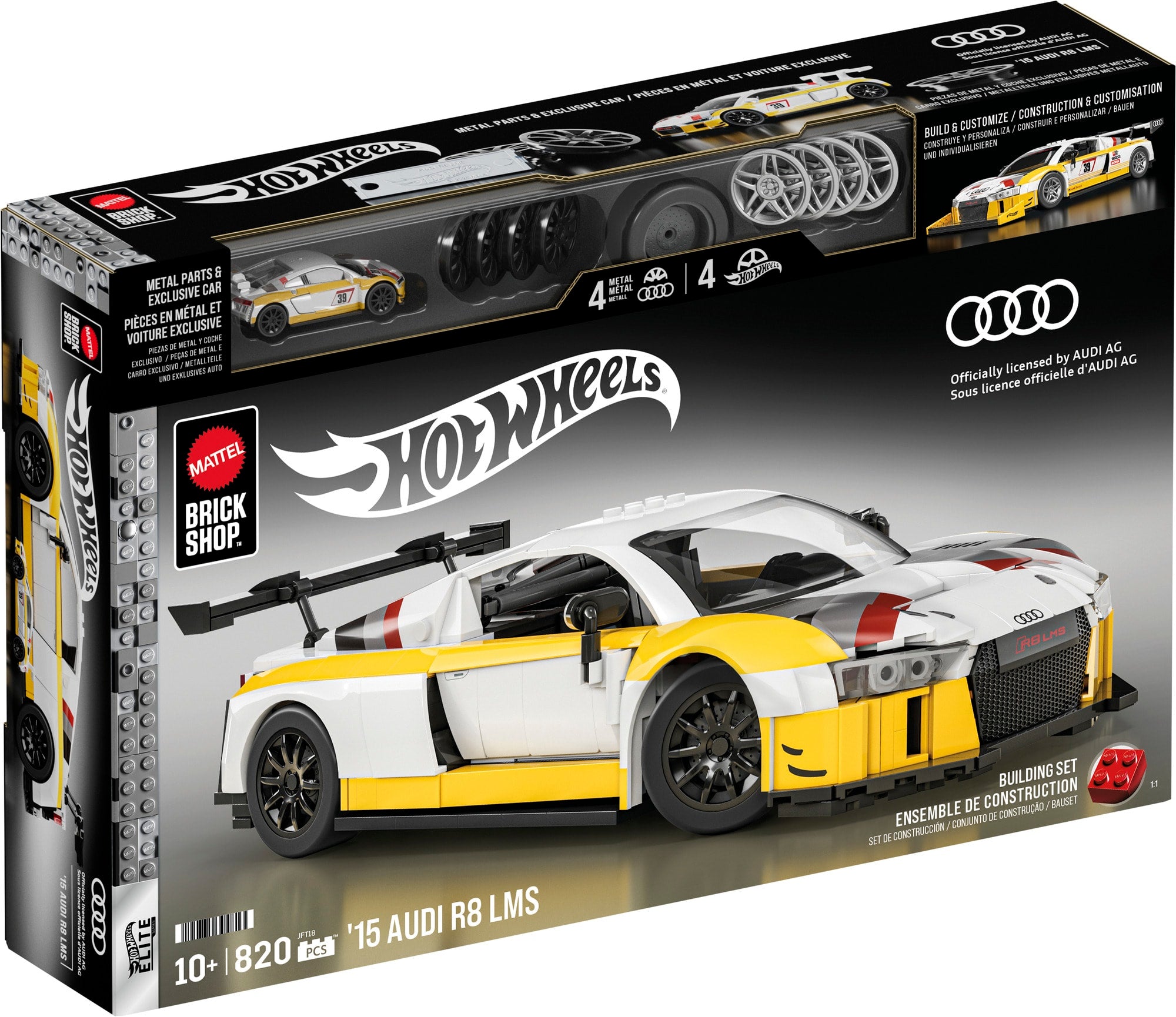 Mattel Brick Shop Hot Wheels '15 Audi R8 LMS Building Set - Image 7