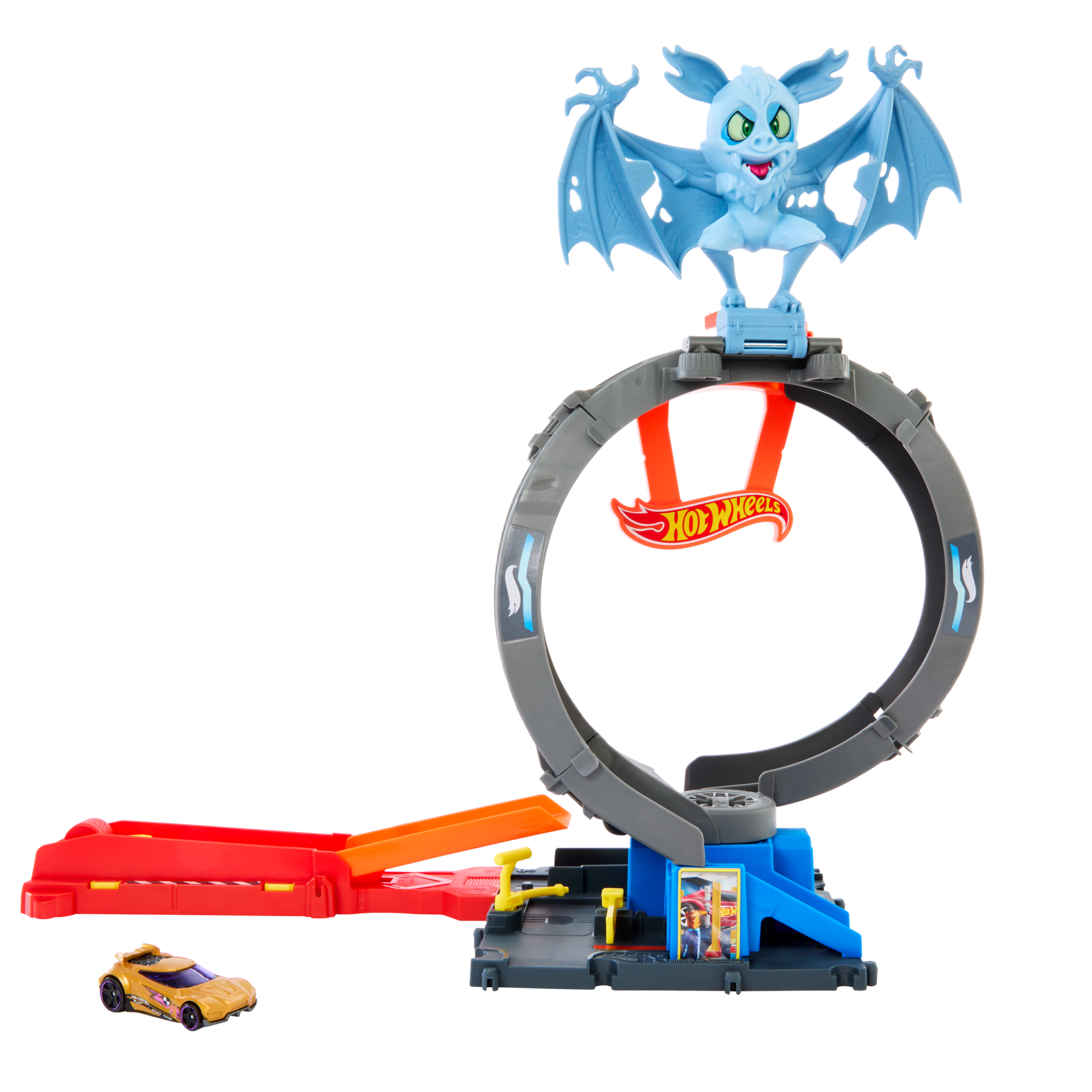 Hot Wheels City Bat Loop Attack Playset & 1:64 Scale Toy Car. Featured in The Series Let's Race