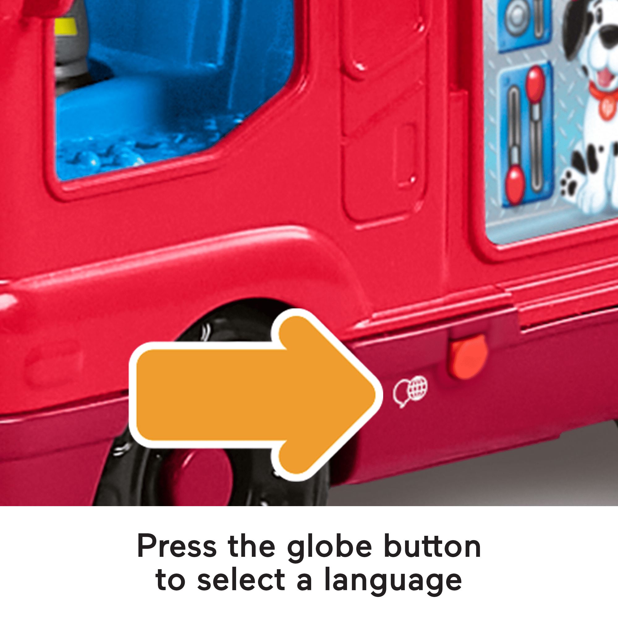 Fisher-Price Little People Fire Truck Musical Toddler Toy With Lights & 2 Figures. Multilanguage Version - Image 3