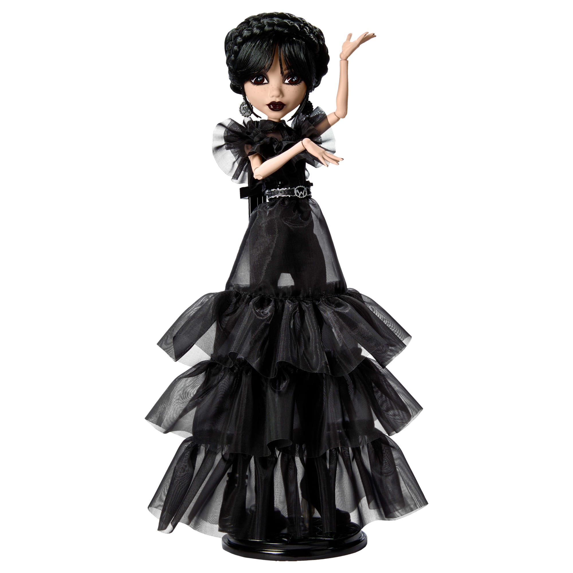 Monster High Wednesday Collectible Doll. Rave'N Wednesday in Black Gown Inspired By Dance Scene