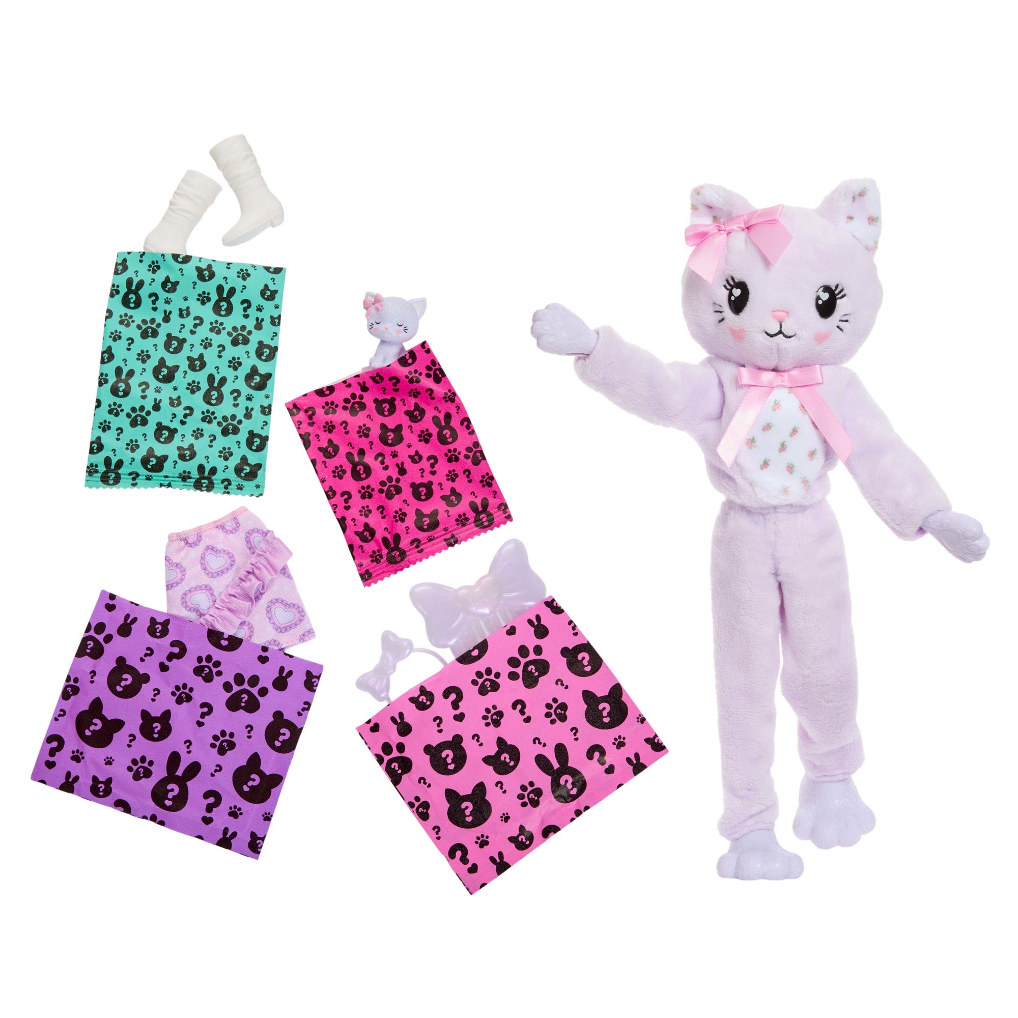 Barbie Cutie Reveal Doll & Accessories. Cuddly Series Kitten With 10 Surprises - Image 5