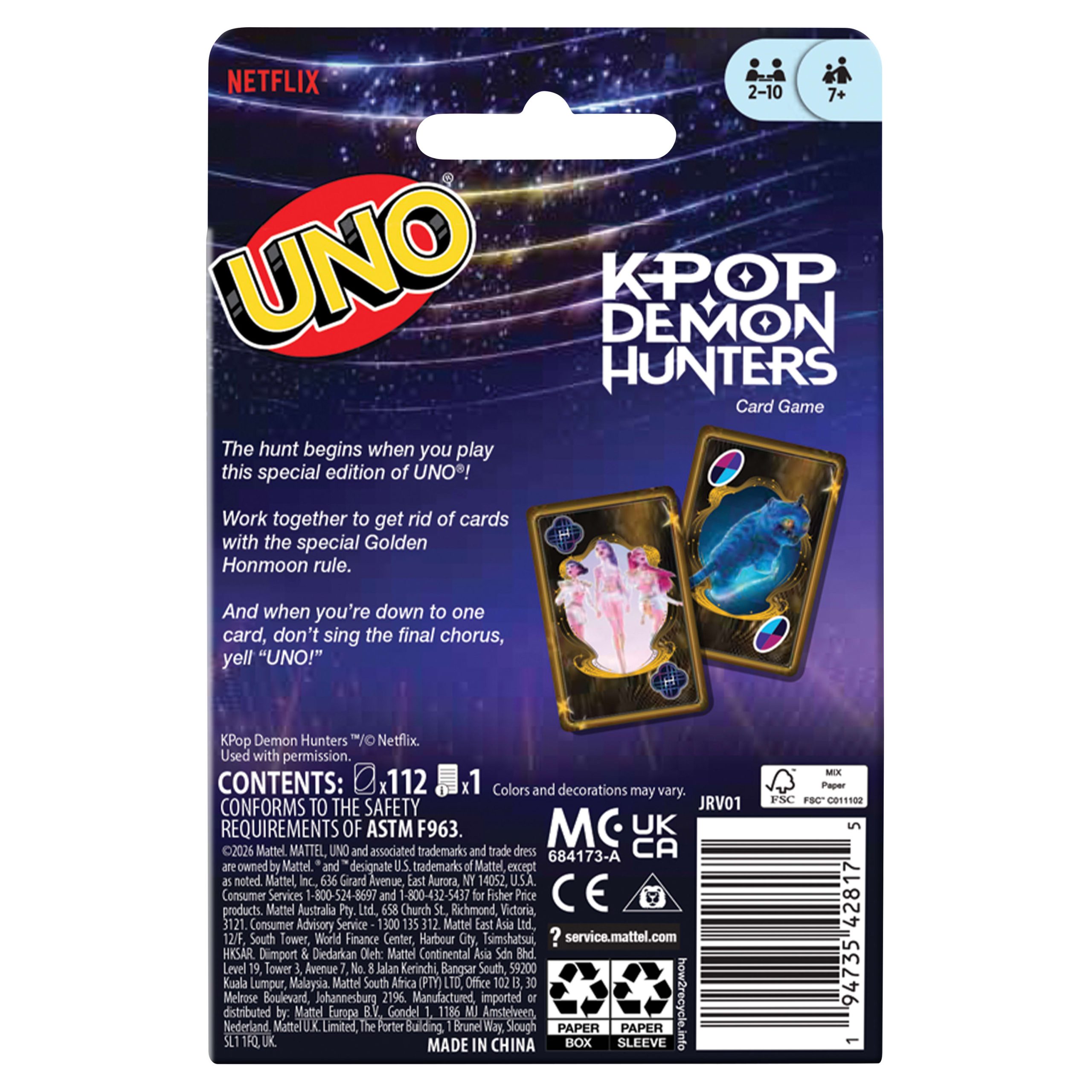 Jeu de Cartes Uno KPop demon Hunters - Image 5