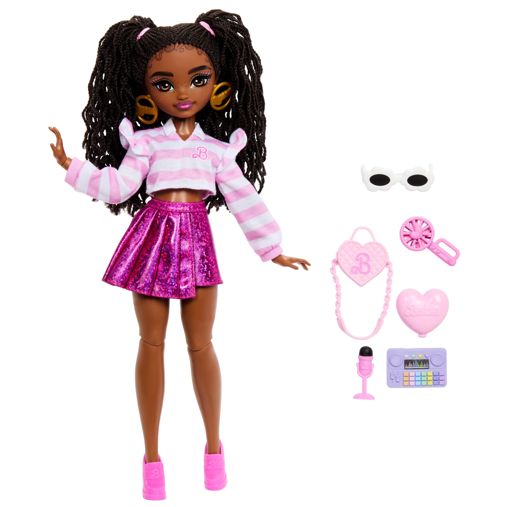 Barbie Dream Besties Barbie Brooklyn Doll & Accessories. Posable Fashion Doll & Themed Pieces