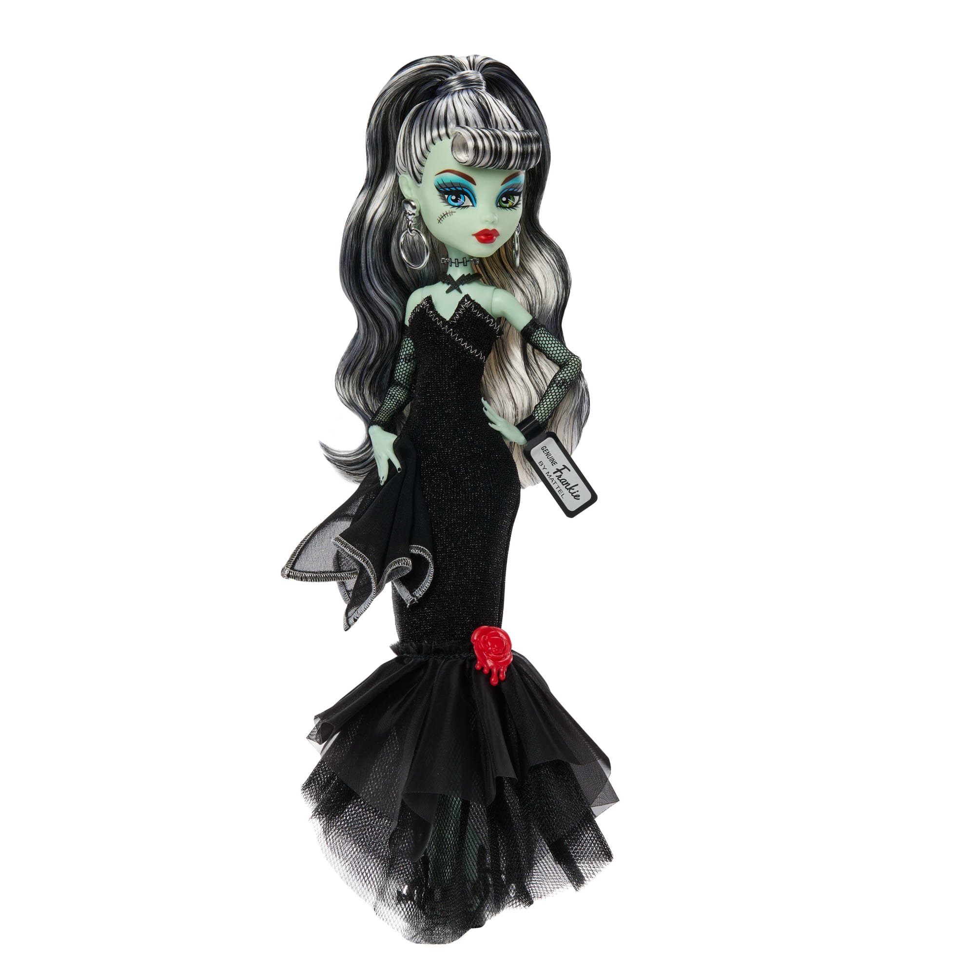 Monster High X Barbie Doll. Frankie Stein With Original Barbie Swimsuit. Black Dress And Accessories - Image 3