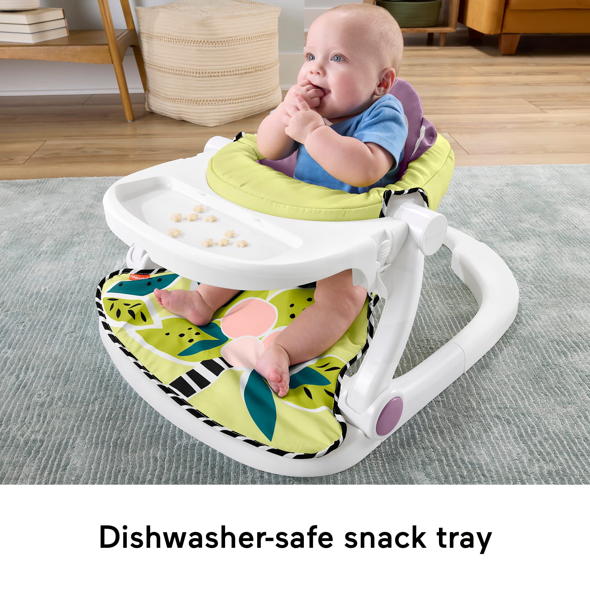 Fisher-Price Kick & Play Deluxe Sit-Me-Up Seat. Purple Monkey Baby Chair & Piano Learning Toy - Image 4