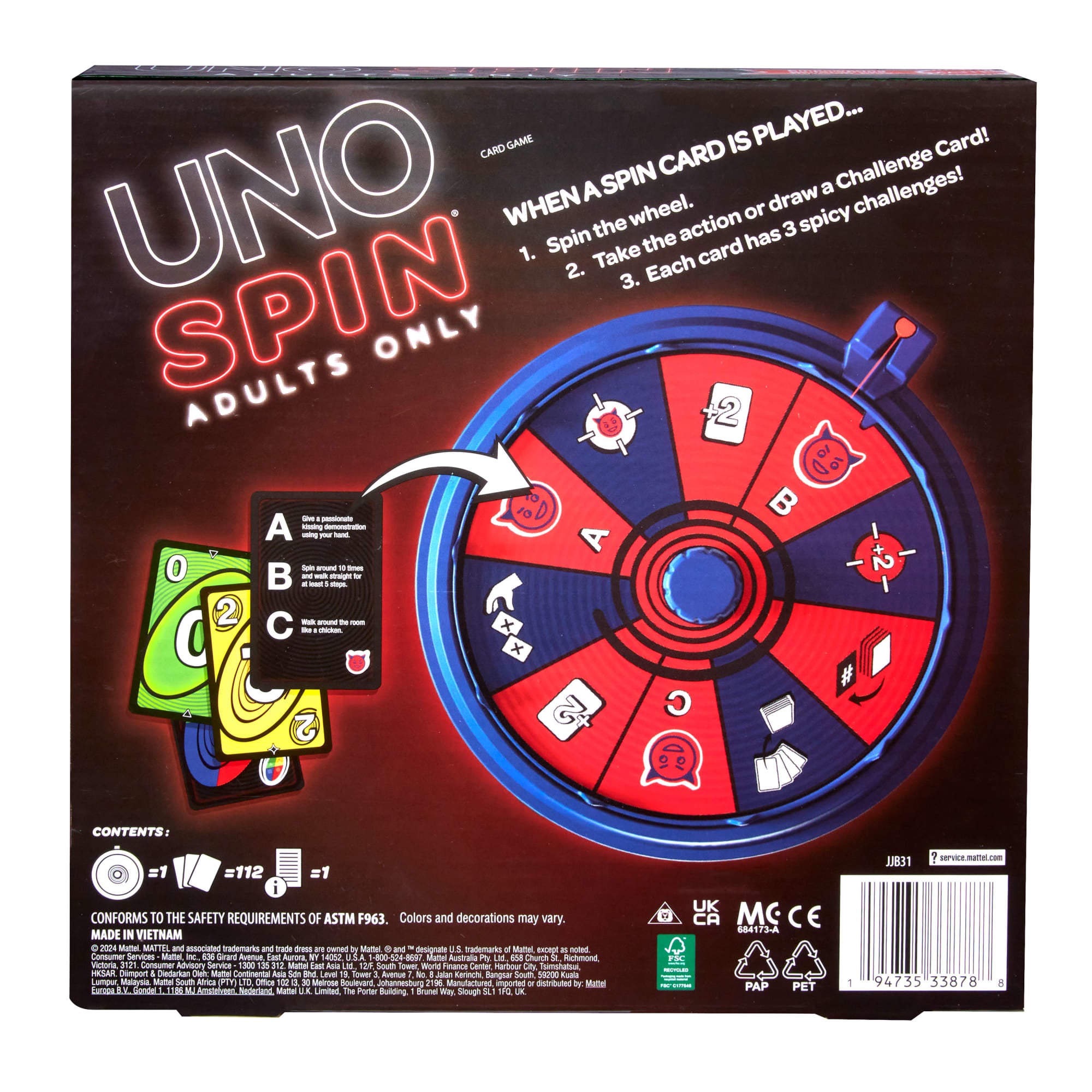 UNO Spin Adults Only Card Game For Adult Game Nights & Parties With Spin Wheel & Challenges - Image 6