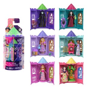 Disney Princess Or Villains Tower Surprise Small Doll & Stacking Playset Accy (Characters May Vary)