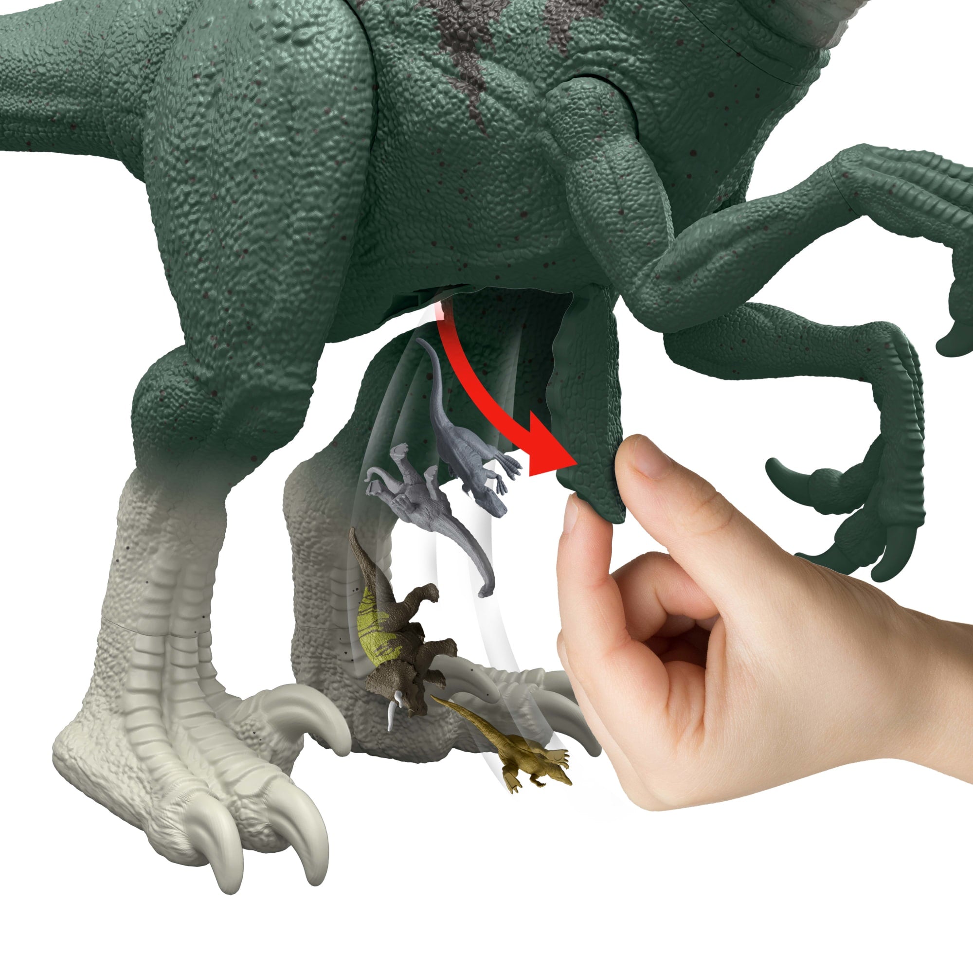 Jurassic World Super Colossal Dinosaur Pack With 1 XL 37 inch Long Atrociraptor. 4 Minis - Image 4