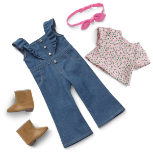 Western Flowers Denim Jumpsuit for 18-inch Dolls